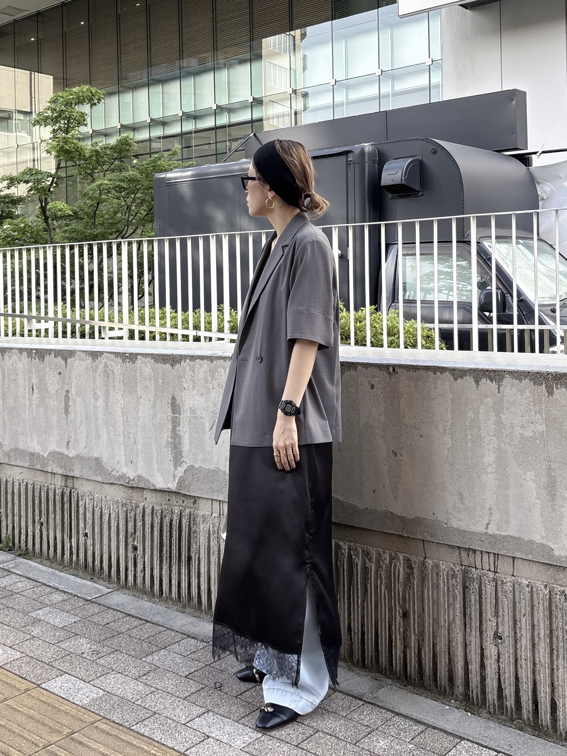 kotakiさんの「INDIVI｜Comfy SET UP｜ハーフスリーブジャケット【セットアップ対応／通勤／接触冷感／UVカット】」を使ったコーディネート