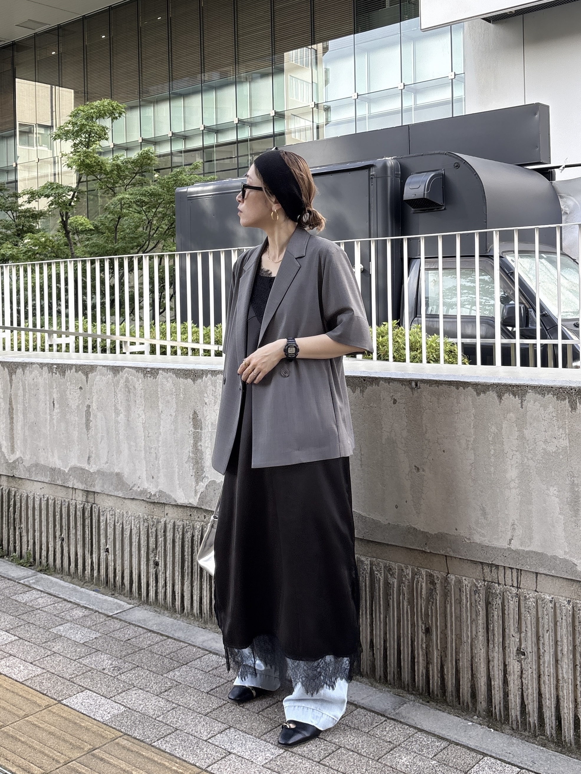 kotakiさんの「INDIVI｜Comfy SET UP｜ハーフスリーブジャケット【セットアップ対応／通勤／接触冷感／UVカット】」を使ったコーディネート