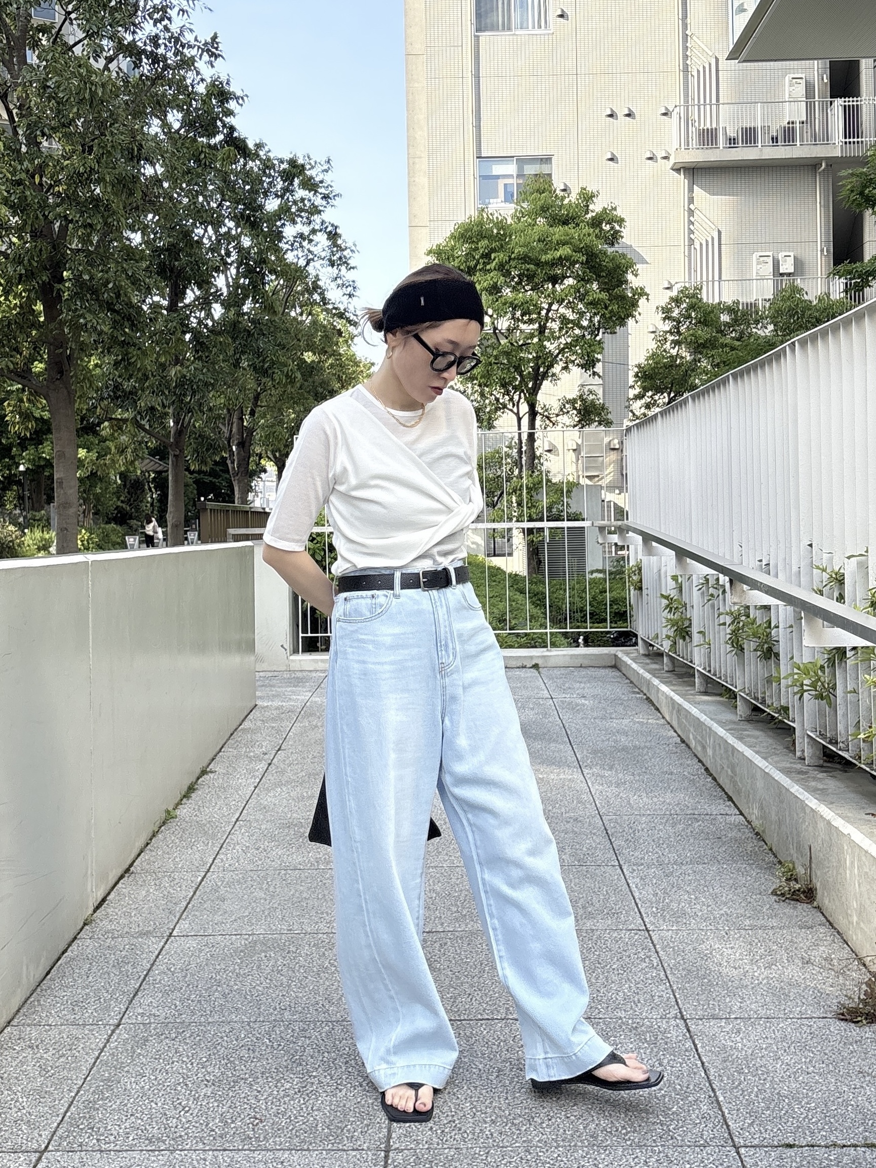 kotakiさんの「INDIVI｜ツイストガーゼカットソー」を使ったコーディネート