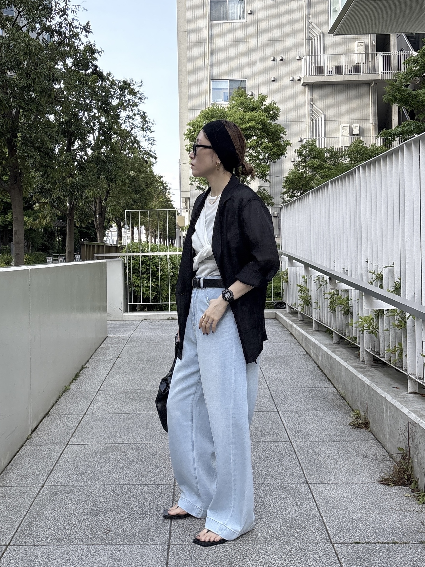 kotakiさんの「INDIVI｜シアーシャツジャケット【接触冷感】」を使ったコーディネート