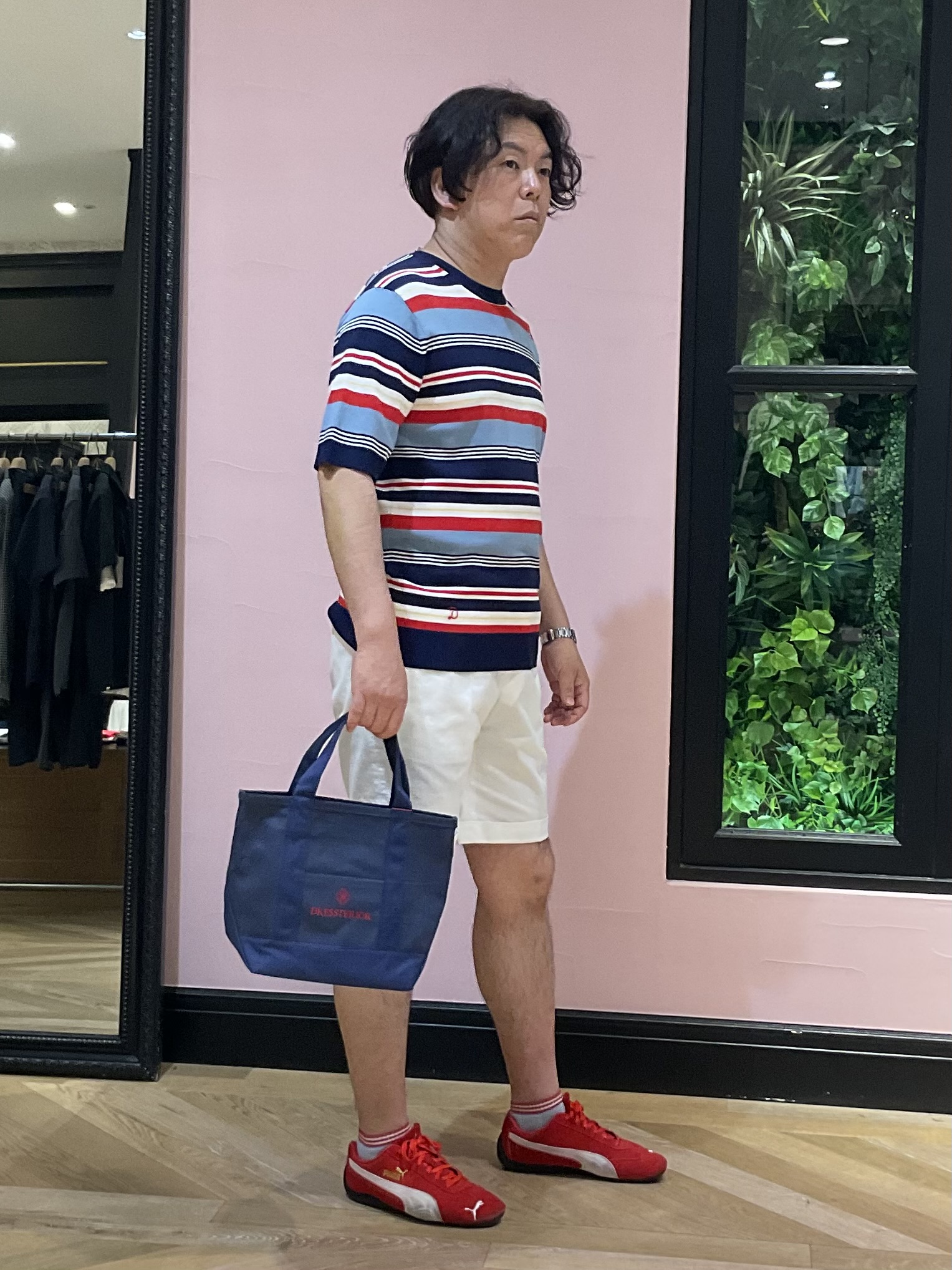 Nagaseさんの「DRESSTERIOR｜【ウォッシャブル】コットンシルク マルチボーダーニット」を使ったコーディネート