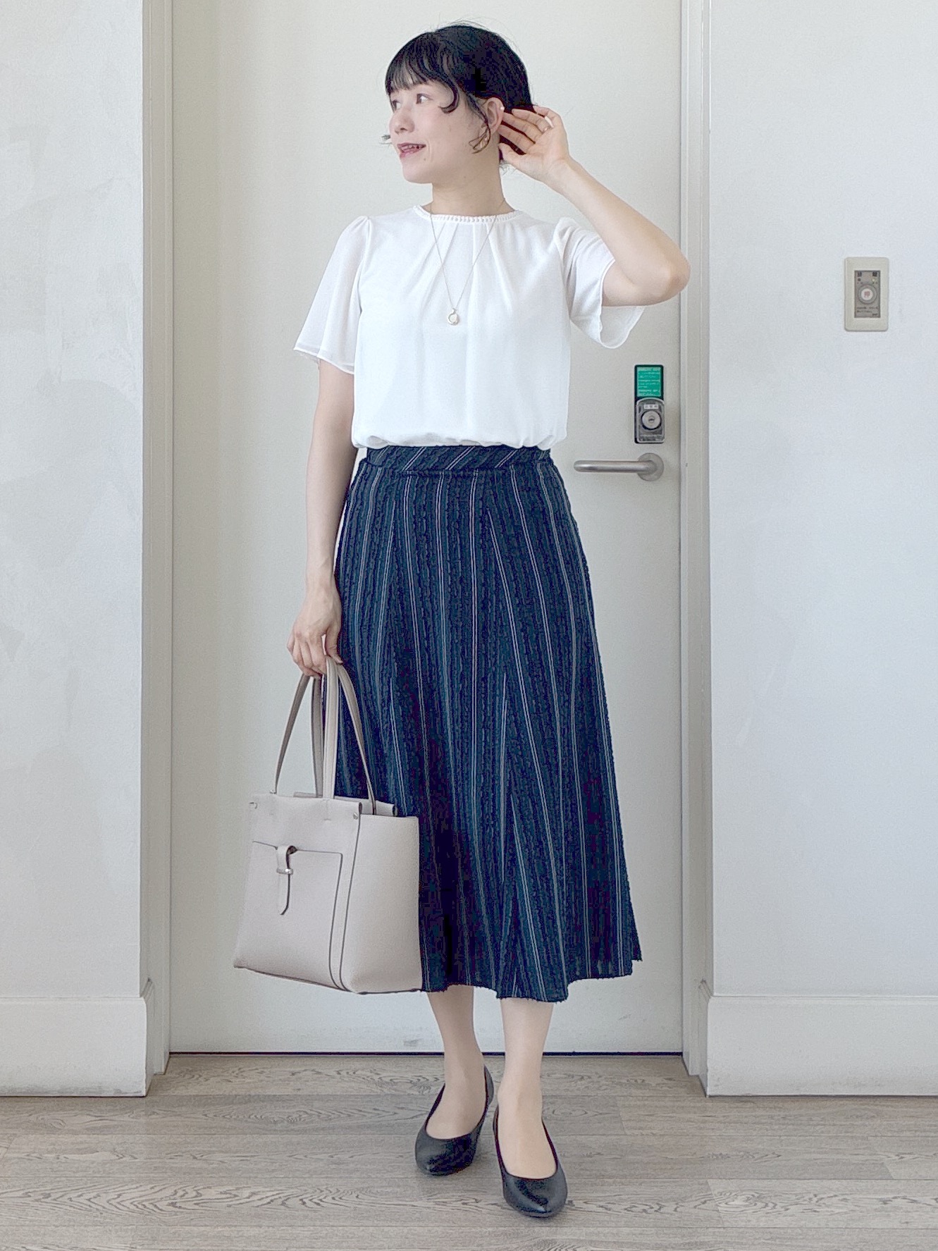  beni_gingerさんの「Reflect｜【S-4Lサイズ/UVカット／接触冷感】シフォンジャージブラウス」を使ったコーディネート