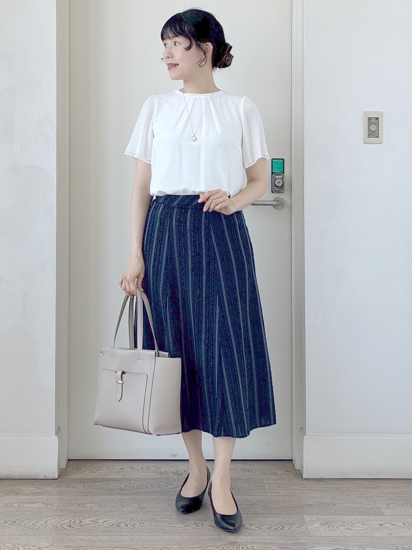  beni_gingerさんの「Reflect｜【S-4Lサイズ/UVカット／接触冷感】シフォンジャージブラウス」を使ったコーディネート