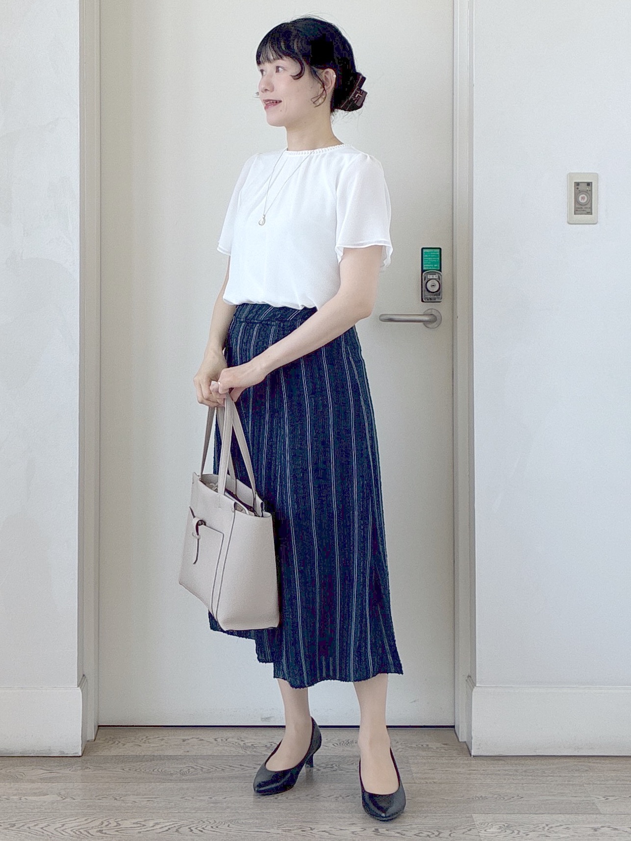  beni_gingerさんの「Reflect｜【S-4Lサイズ/UVカット／接触冷感】シフォンジャージブラウス」を使ったコーディネート