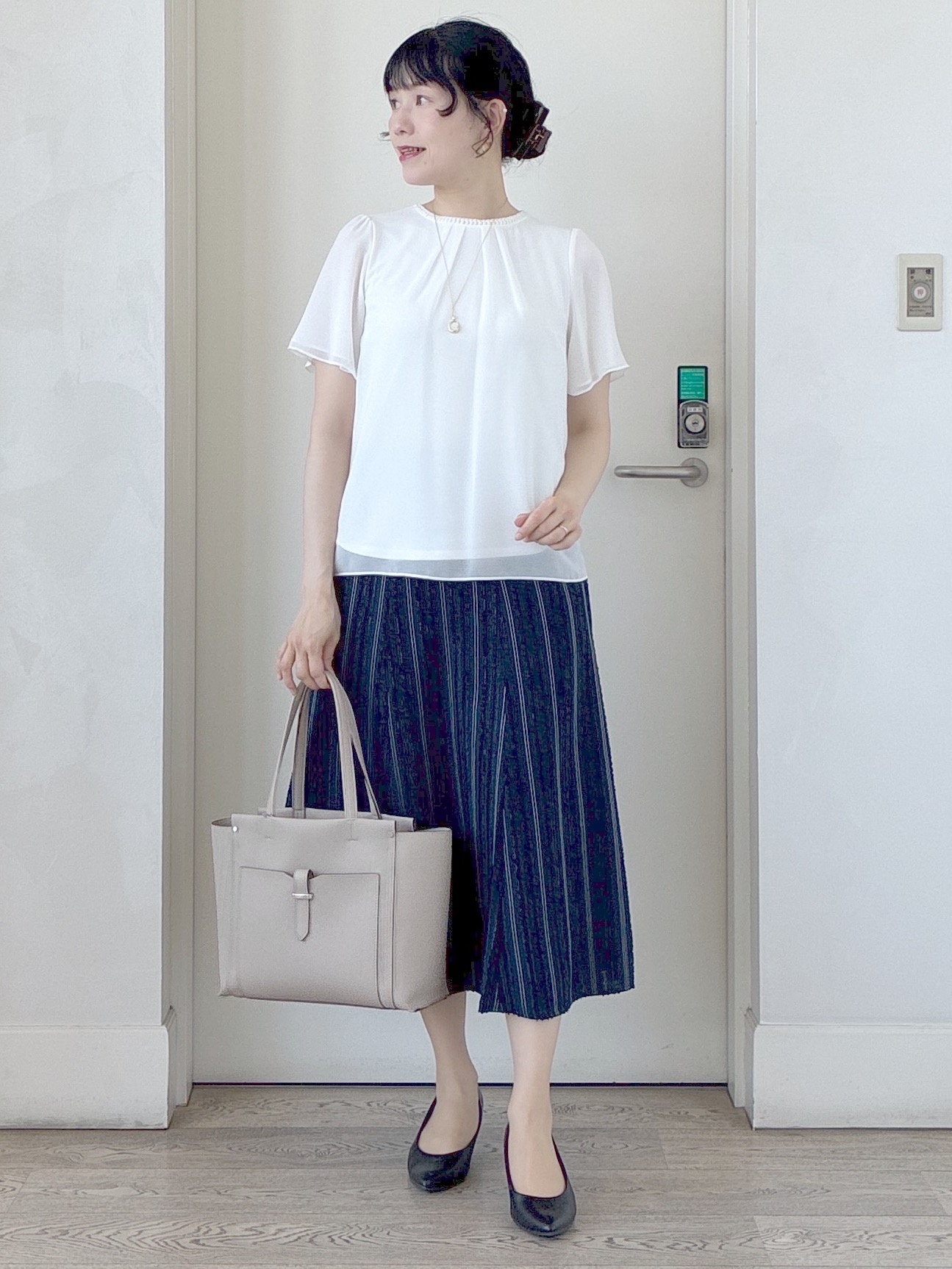  beni_gingerさんの「Reflect｜【S-4Lサイズ/UVカット／接触冷感】シフォンジャージブラウス」を使ったコーディネート