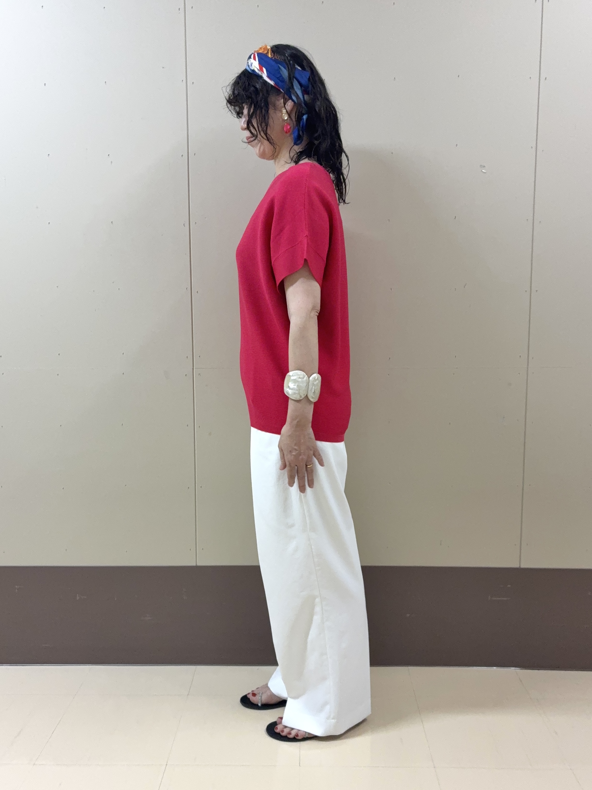 Noriさんの「UNTITLED｜【11色展開/体型カバー】前後2WAYフレンチスリーブニット」を使ったコーディネート