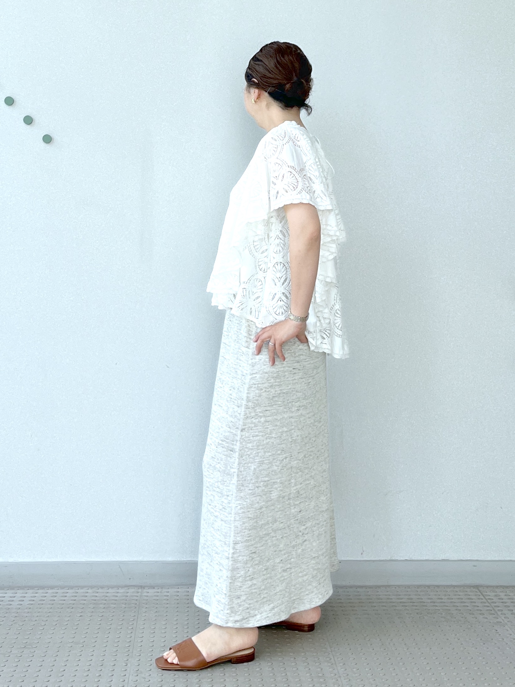 Soeさんの「DRESSTERIOR｜ラッセルレース ブラウス」を使ったコーディネート