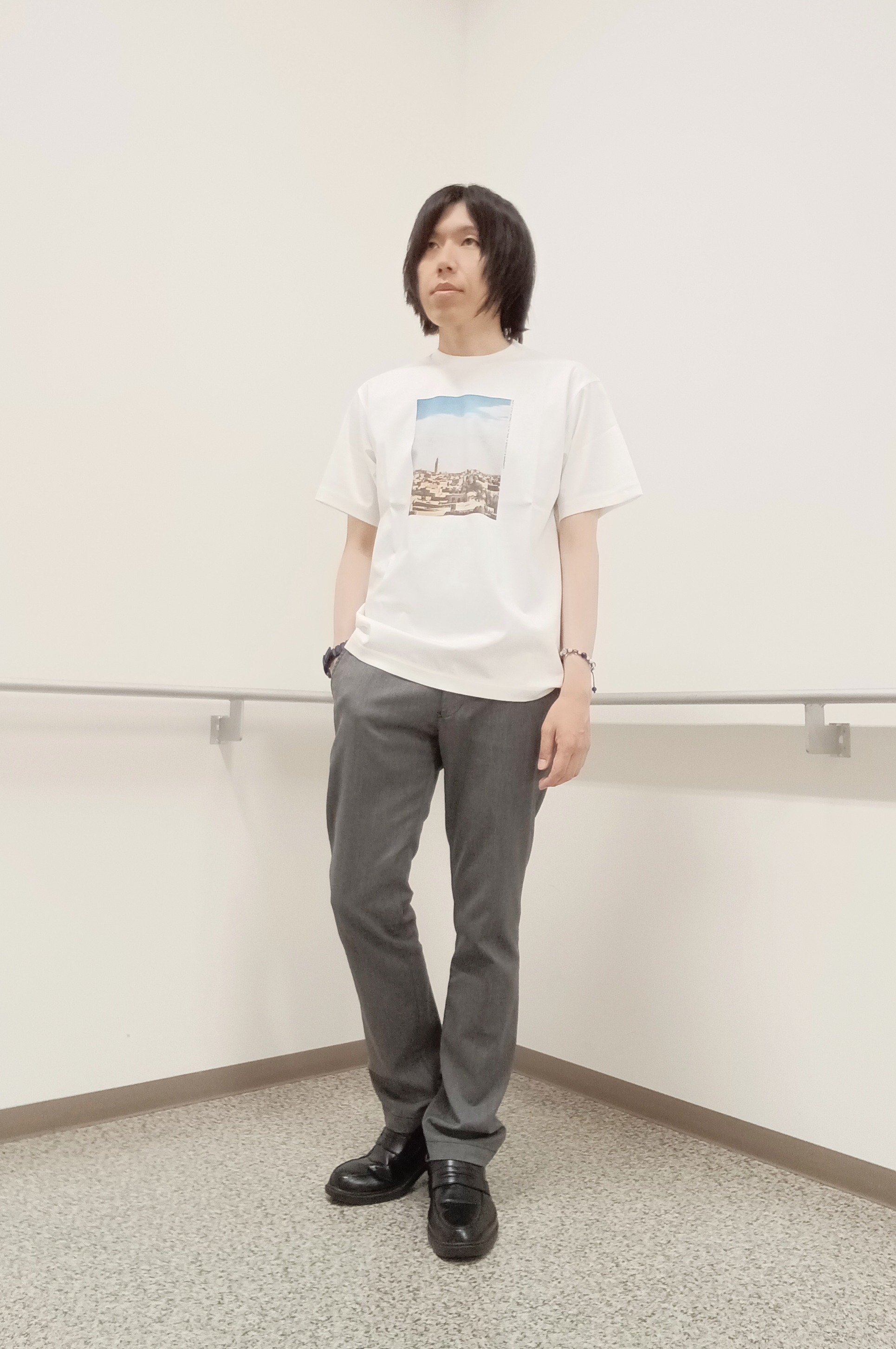 moritaさんの「TAKEO KIKUCHI｜【接触冷感】ハイブリッド リネン 七分袖シャツ」を使ったコーディネート