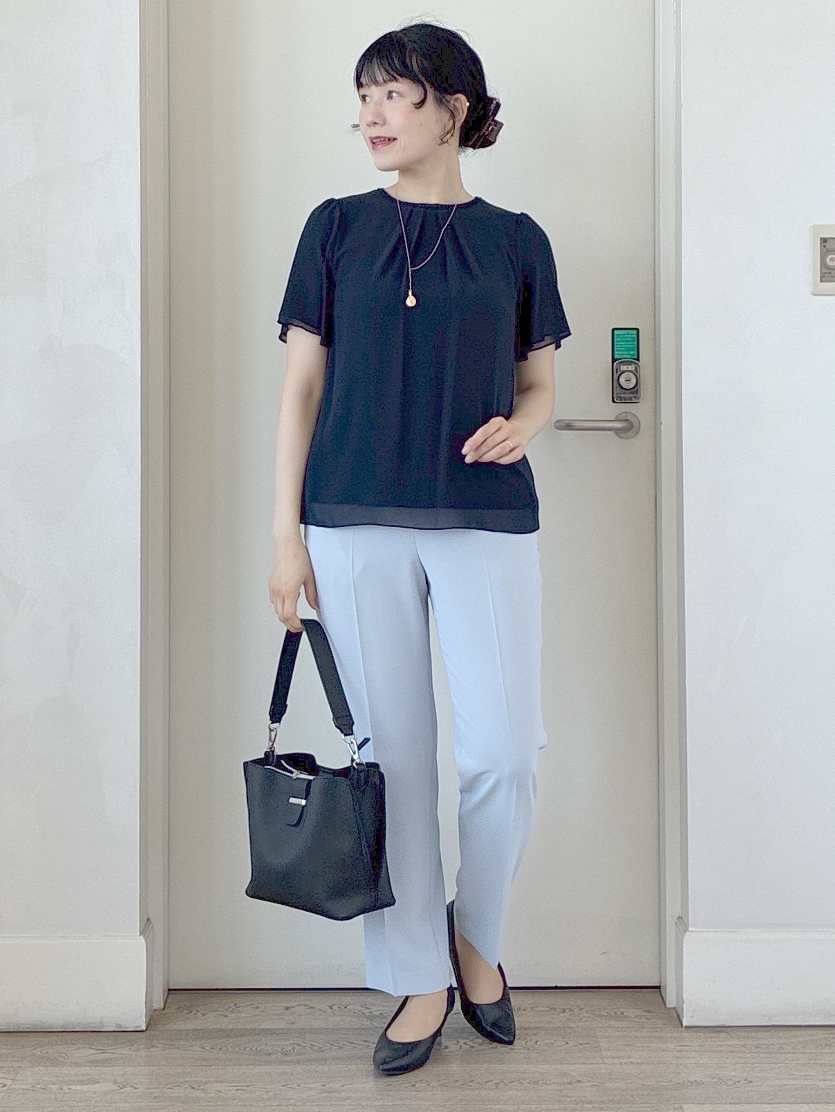  beni_gingerさんの「Reflect｜【S-4Lサイズ/UVカット／接触冷感】シフォンジャージブラウス」を使ったコーディネート