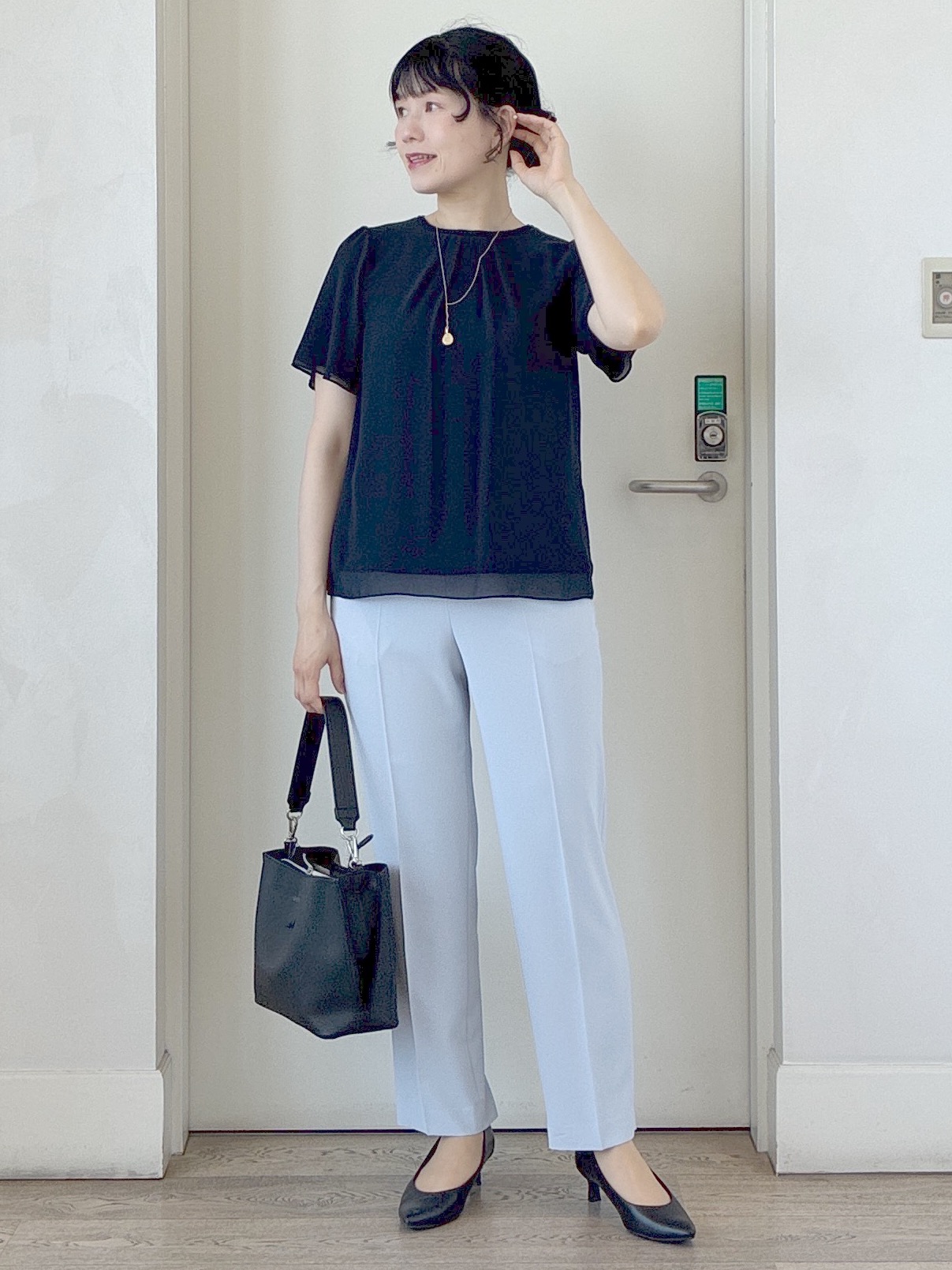  beni_gingerさんの「Reflect｜【S-4Lサイズ/UVカット／接触冷感】シフォンジャージブラウス」を使ったコーディネート