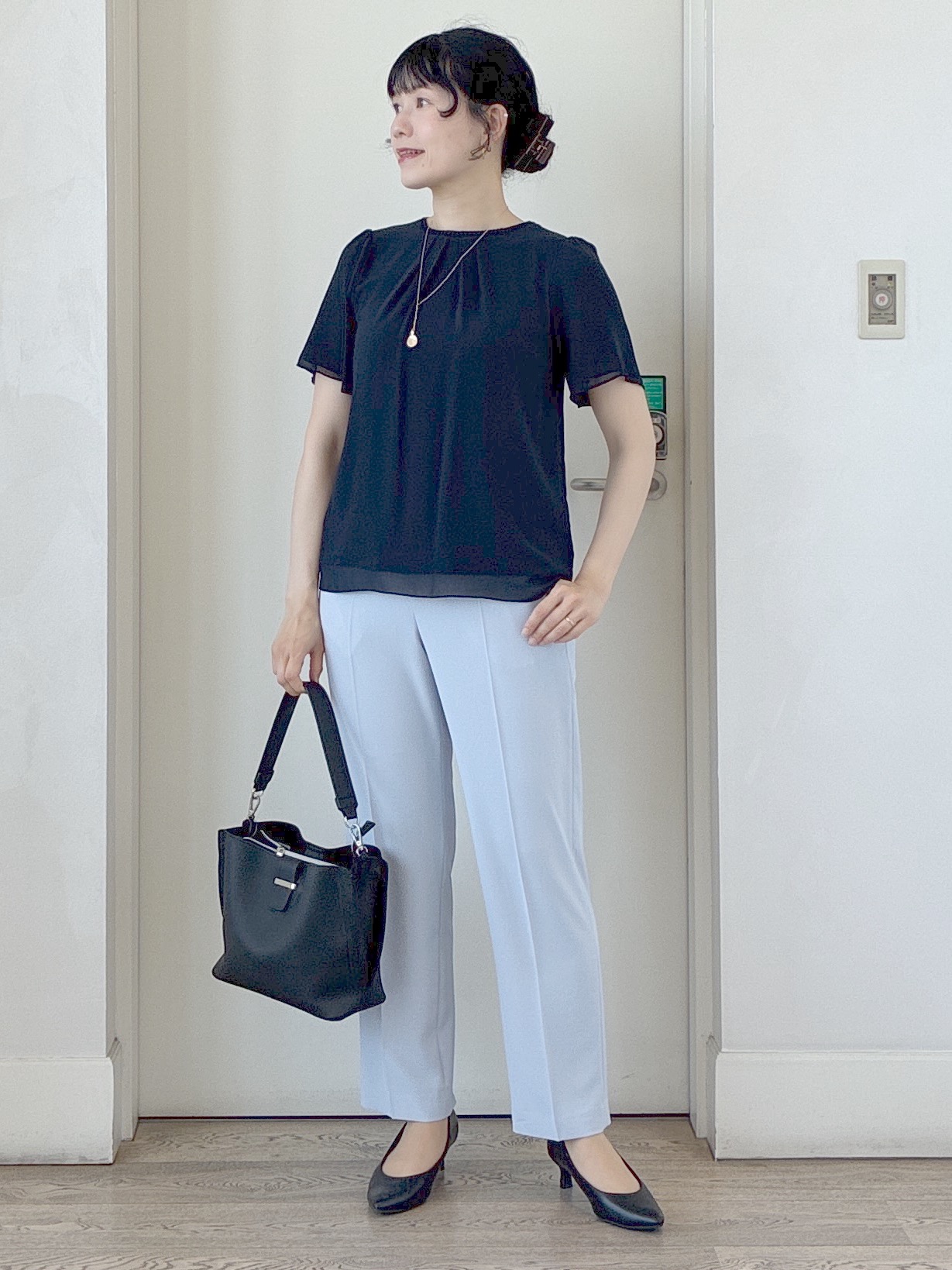  beni_gingerさんの「Reflect｜【S-4Lサイズ/UVカット／接触冷感】シフォンジャージブラウス」を使ったコーディネート
