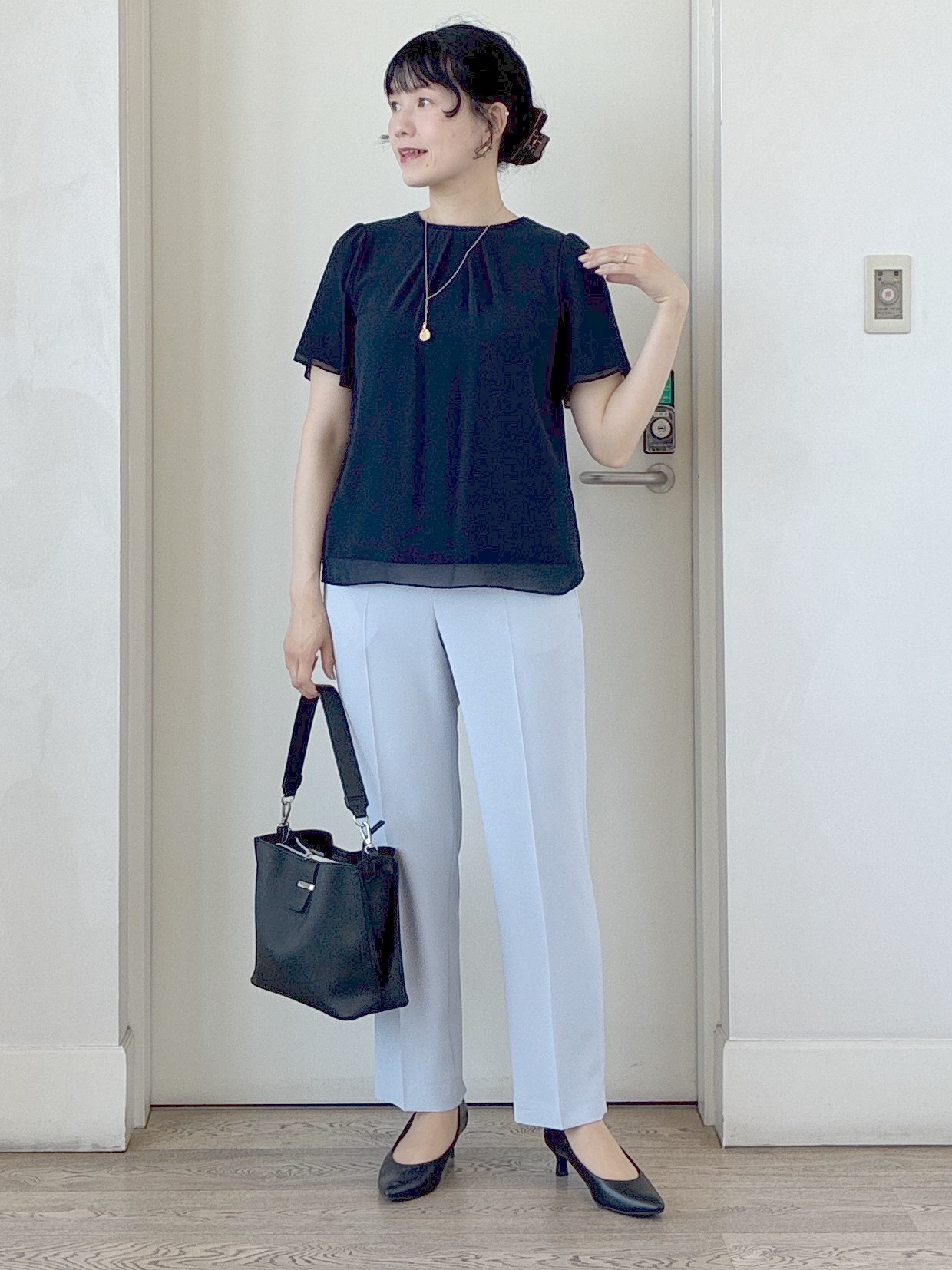  beni_gingerさんの「Reflect｜【S-4Lサイズ/UVカット／接触冷感】シフォンジャージブラウス」を使ったコーディネート