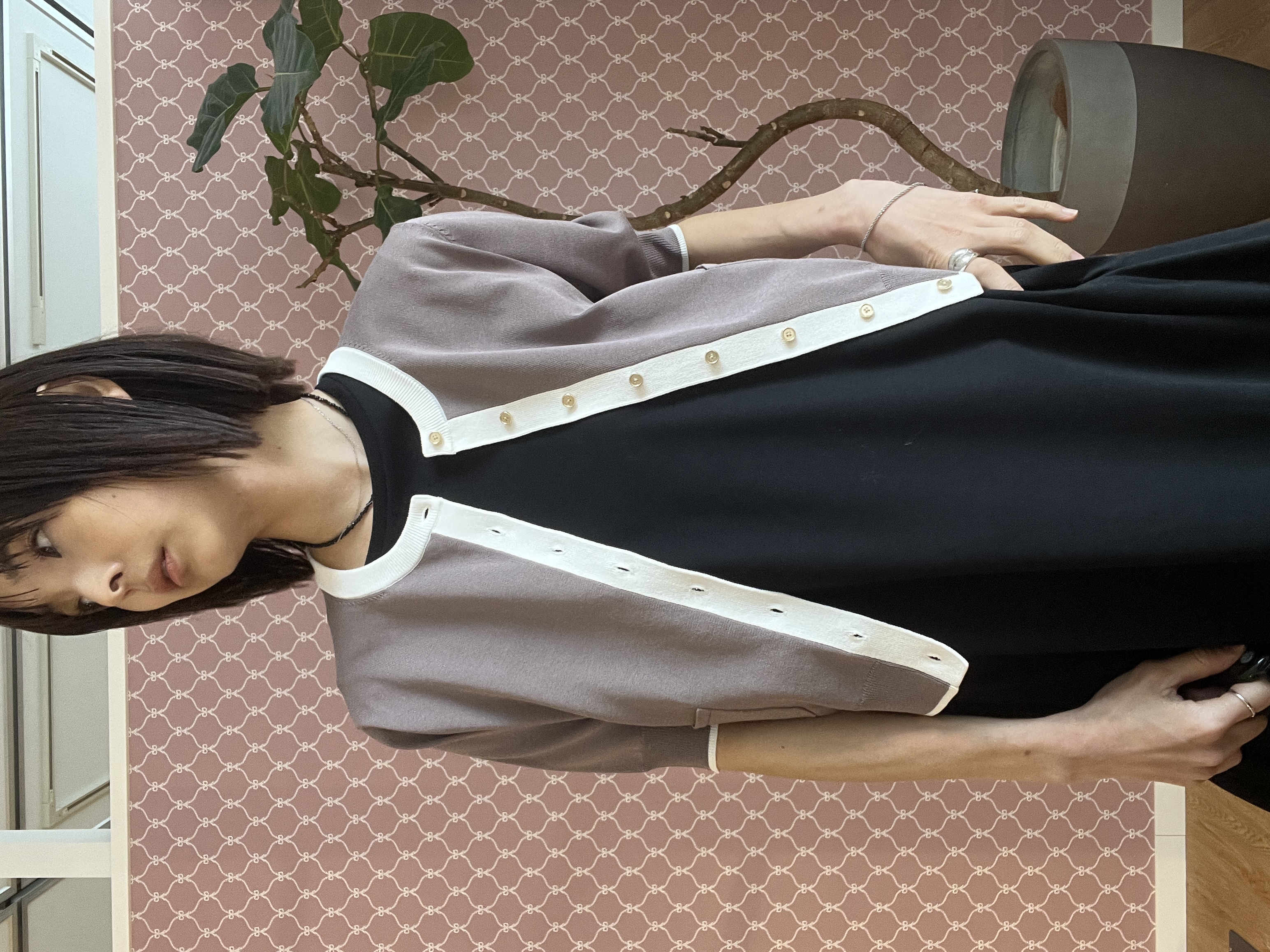misaさんの「DRESSTERIOR｜【接触冷感／抗菌防臭／消臭/ウォッシャブル】アイスクリアコットン フレンチスリーブワンピース」を使ったコーディネート