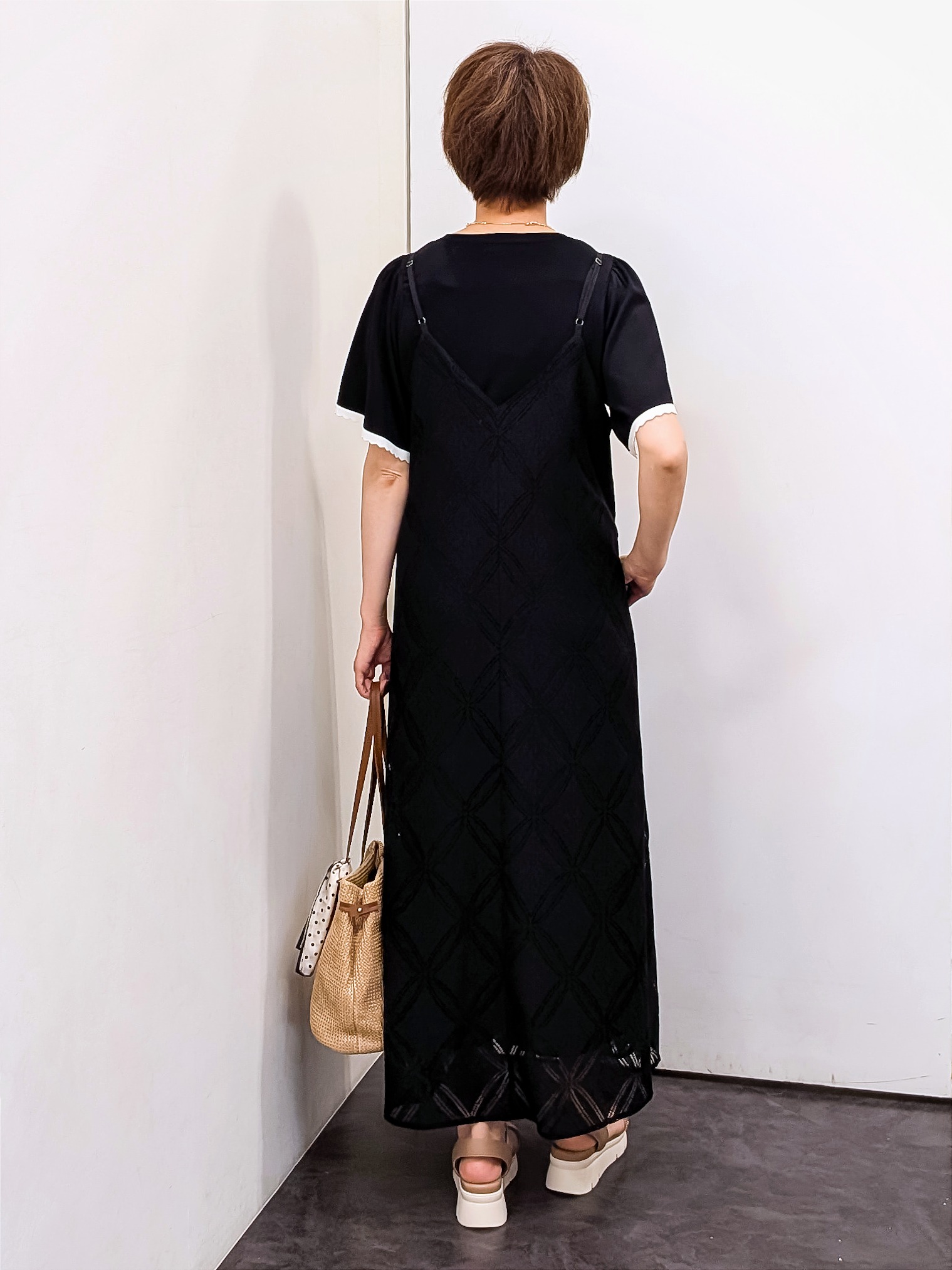 やまちゃんさんの「grove｜【貴島明日香さん着用・洗える】レースキャミワンピース」を使ったコーディネート