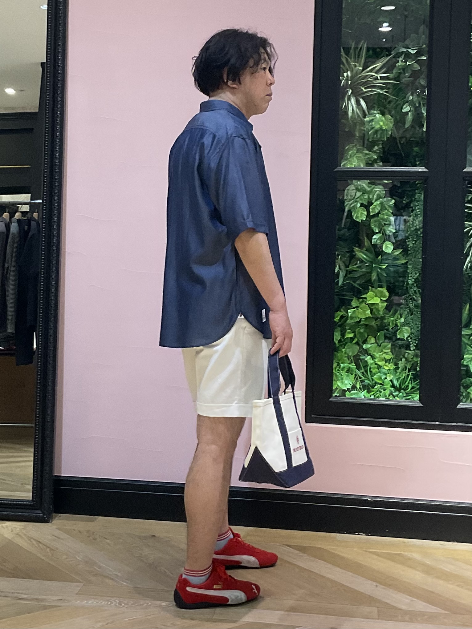 Nagaseさんの「DRESSTERIOR｜デニム ハーフスリーブシャツ」を使ったコーディネート