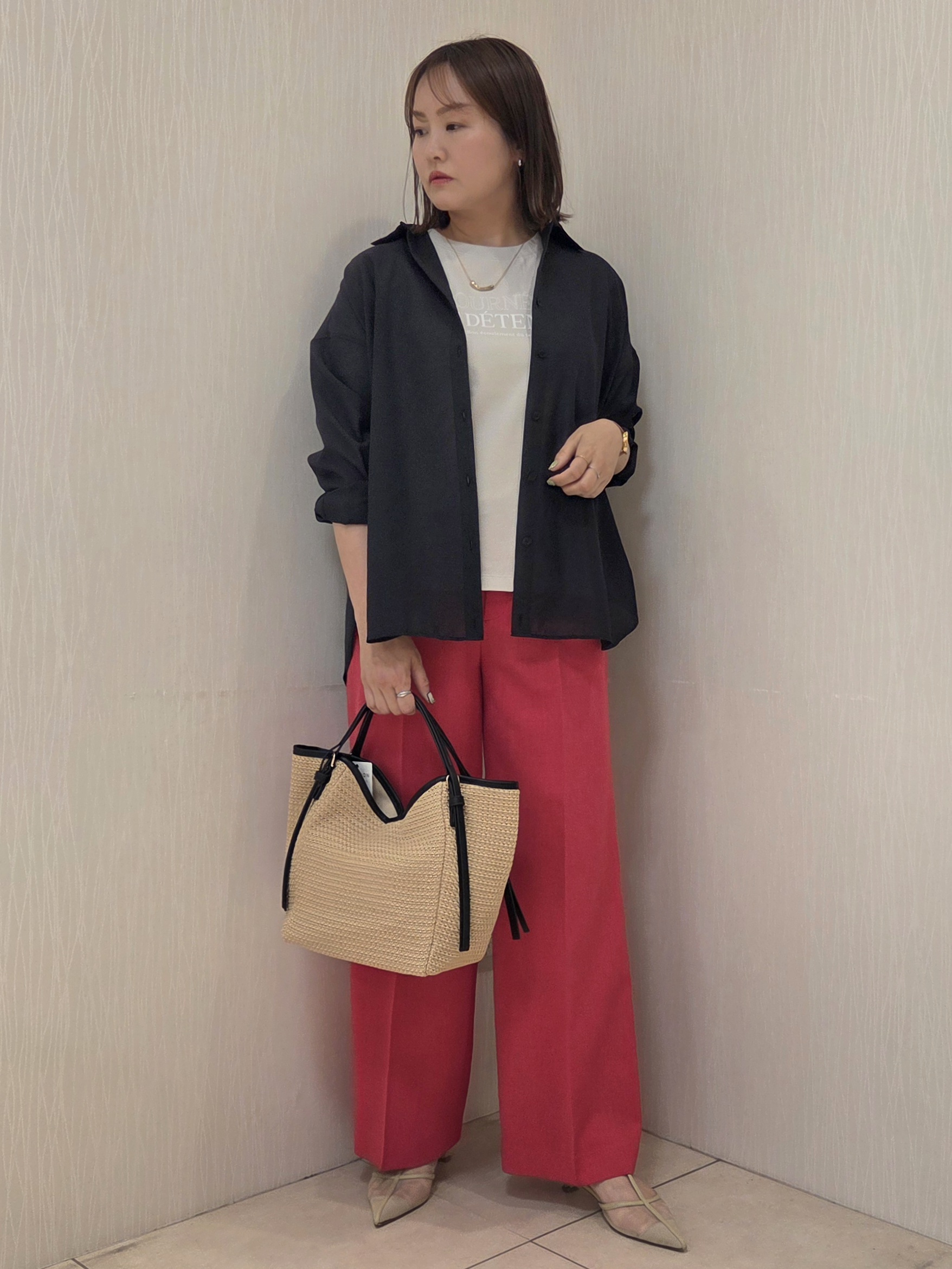 naokoさんの「UNTITLED｜【2WAY/マシンウォッシャブル】カシュクールデザインシャツ」を使ったコーディネート