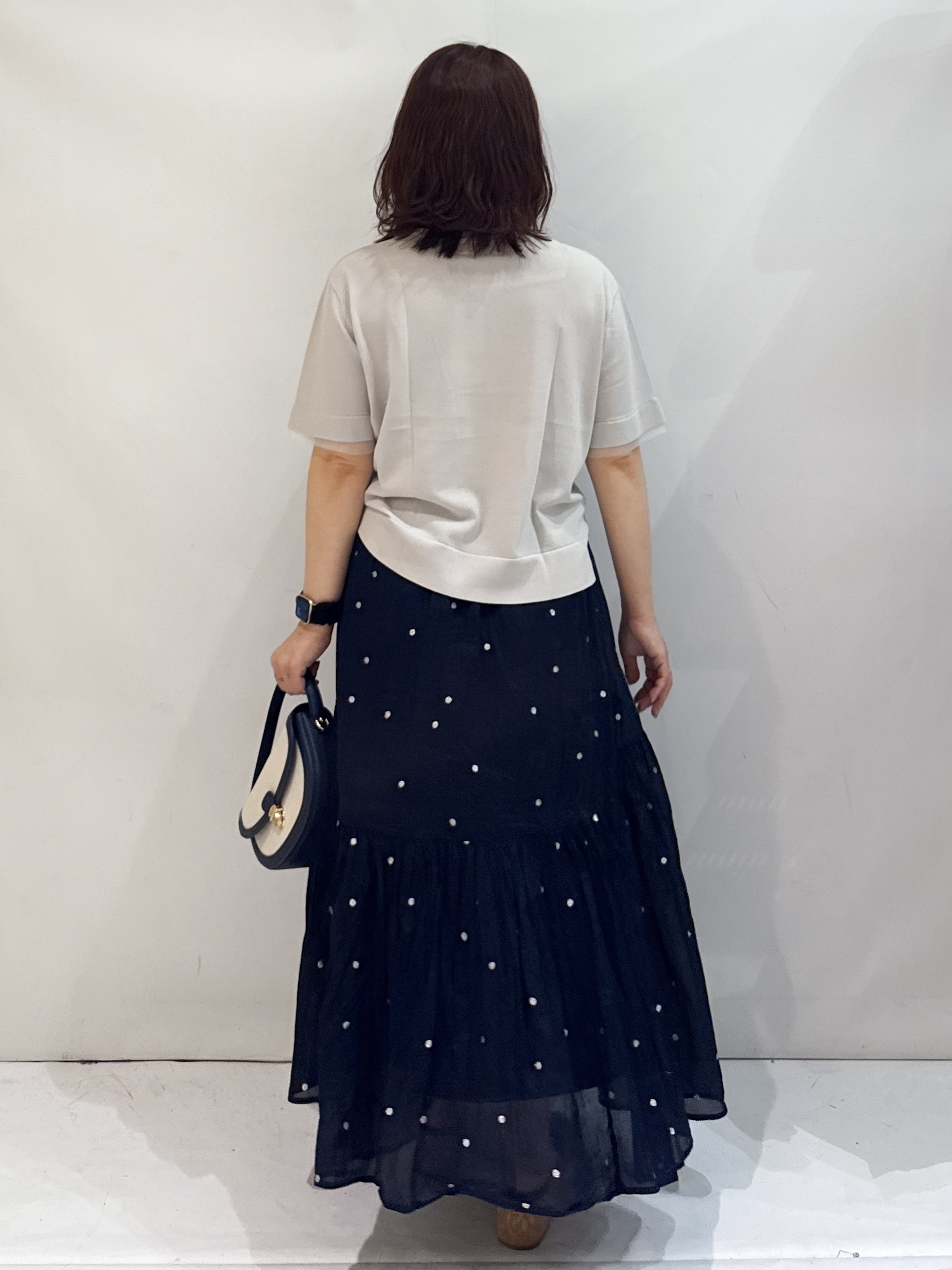 nakkoさんの「OPAQUE.CLIP｜【UV／接触冷感／抗ピル】シアー＆レイヤード風さらりニット《洗濯機OK》」を使ったコーディネート