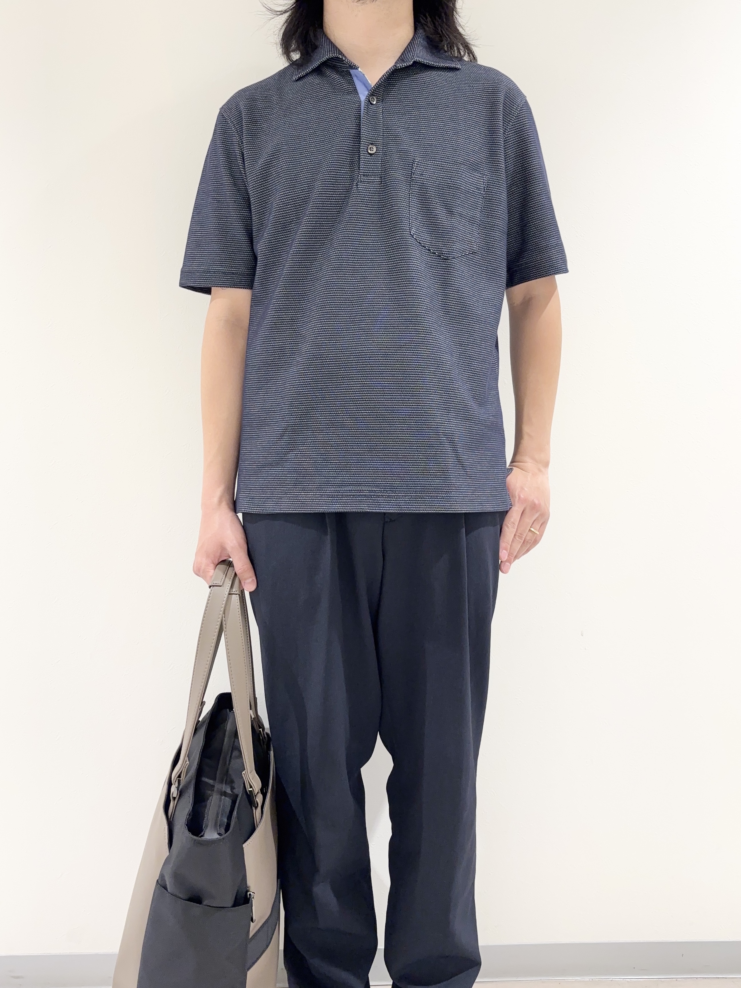 及川さんの「TAKEO KIKUCHI｜【抗菌防臭】ステイフレッシュ ポロシャツ」を使ったコーディネート