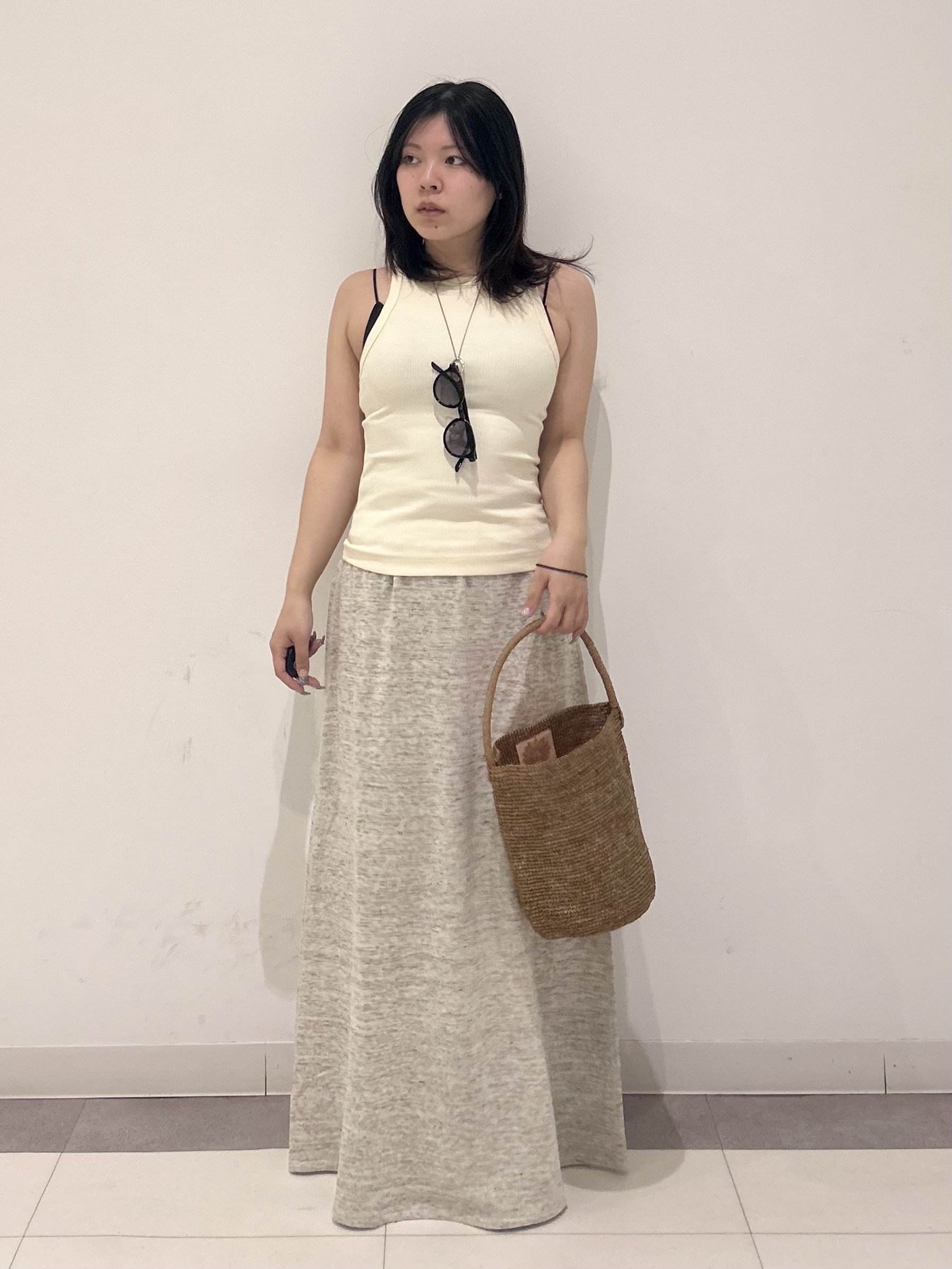 とりみさんの「DRESSTERIOR｜【ウォッシャブル/セットアップ可】ウォッシャブルリネンウラケスカート」を使ったコーディネート