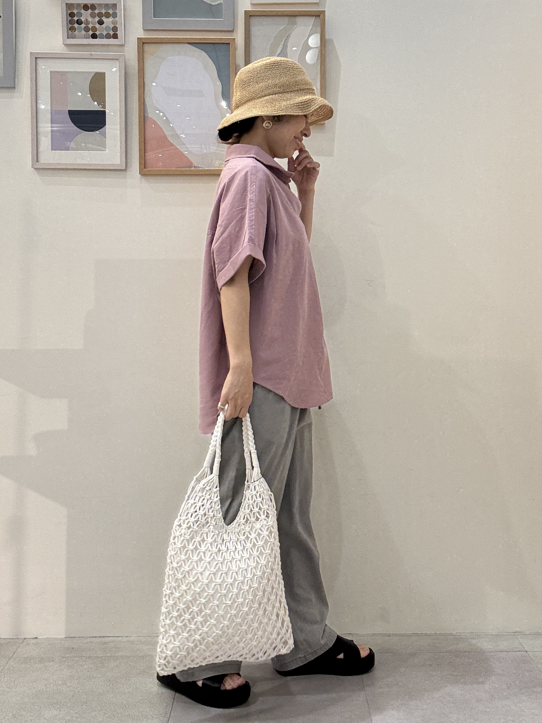 たけぴさんの「SHOO･LA･RUE｜【ひんやり/UV】インせず着られる フレンチリネンスキッパーシャツ」を使ったコーディネート