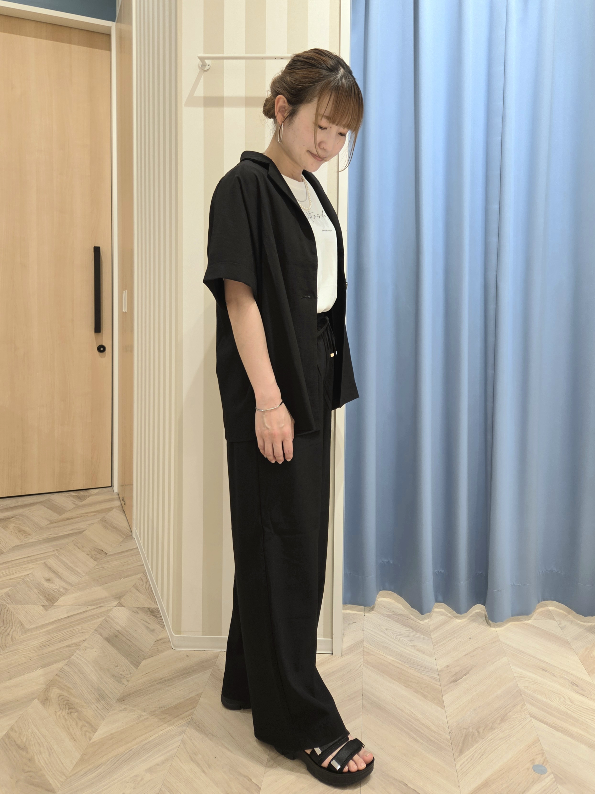 Ikumiさんの「SHOO･LA･RUE｜【高レビュー/洗濯機可/セットアップ可】軽凛(かろりん) ひんやり半袖ジャケット」を使ったコーディネート