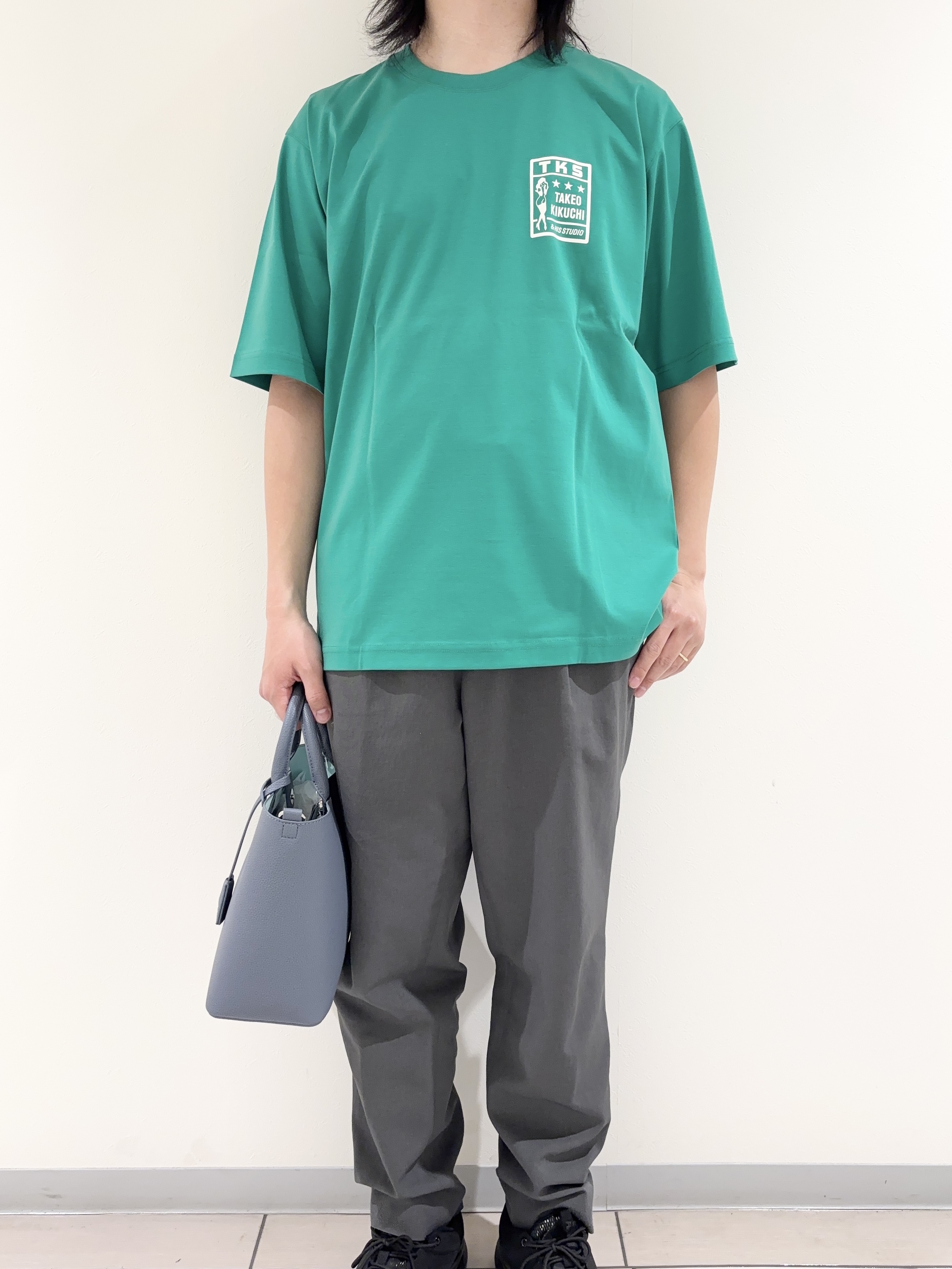 及川さんの「TAKEO KIKUCHI｜【BOWLER HAT LABEL】アイスクリアコットン ピンナップガール 半袖Tシャツ」を使ったコーディネート