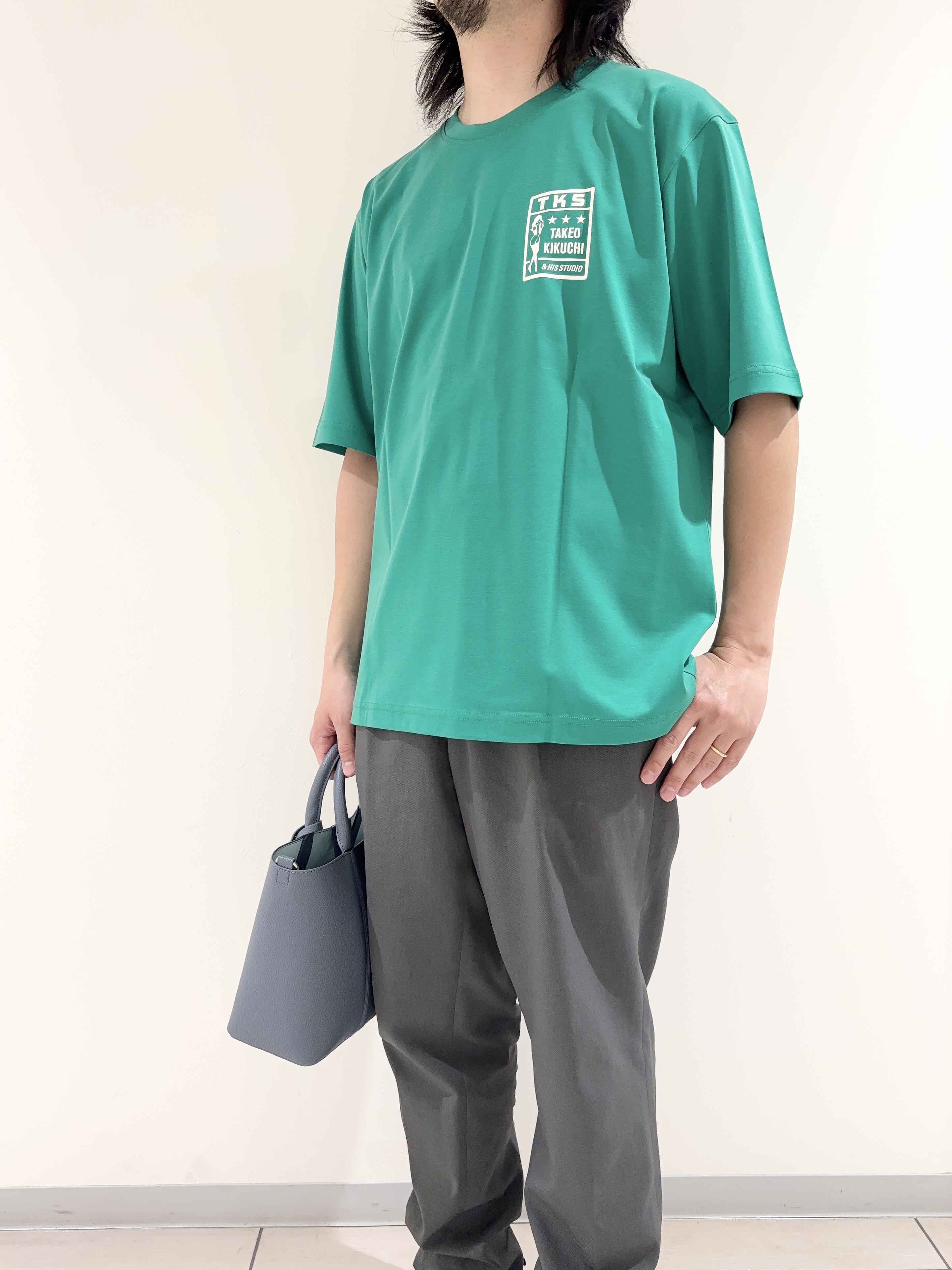 及川さんの「TAKEO KIKUCHI｜【BOWLER HAT LABEL】アイスクリアコットン ピンナップガール 半袖Tシャツ」を使ったコーディネート
