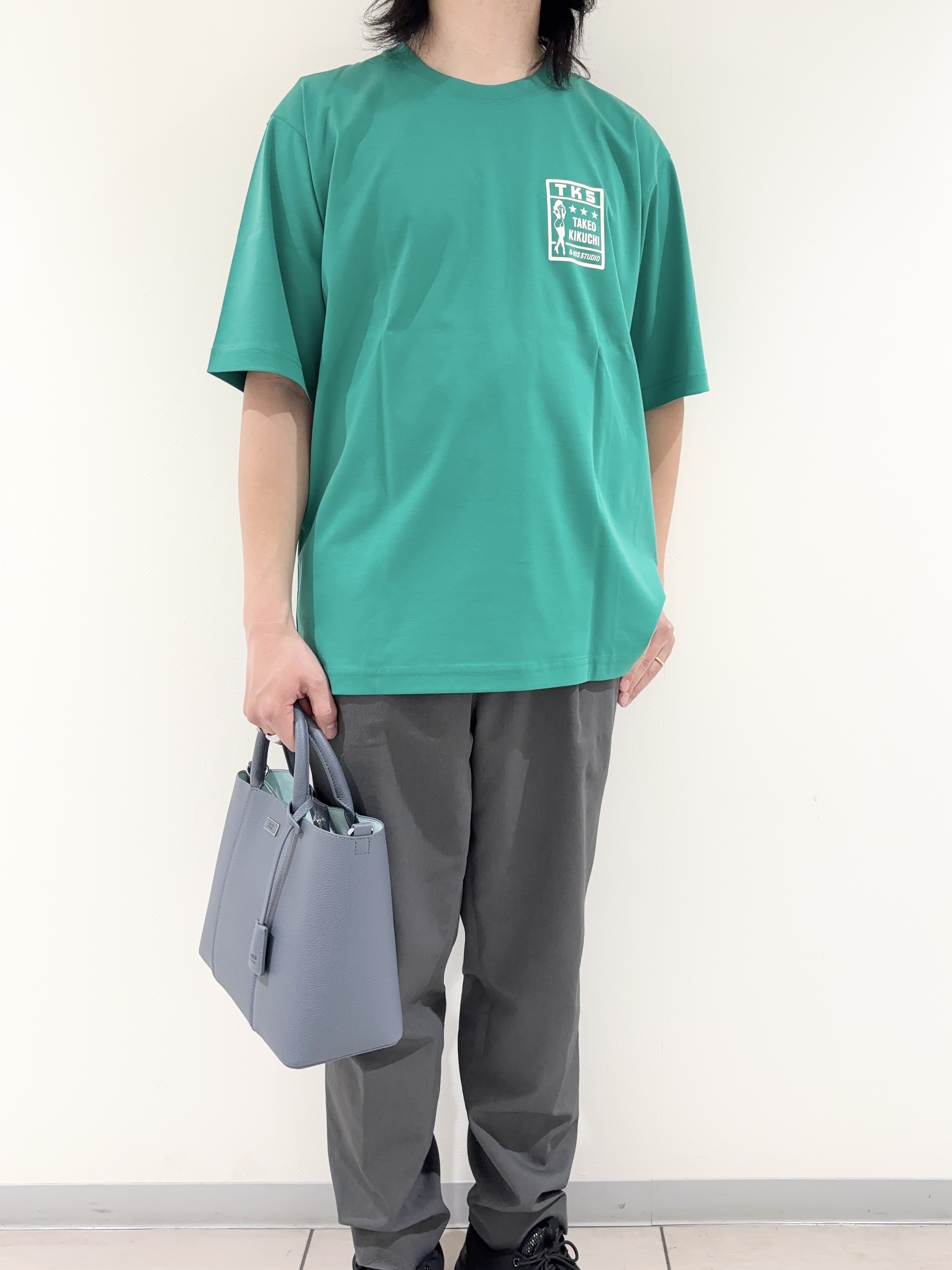 及川さんの「TAKEO KIKUCHI｜【BOWLER HAT LABEL】アイスクリアコットン ピンナップガール 半袖Tシャツ」を使ったコーディネート