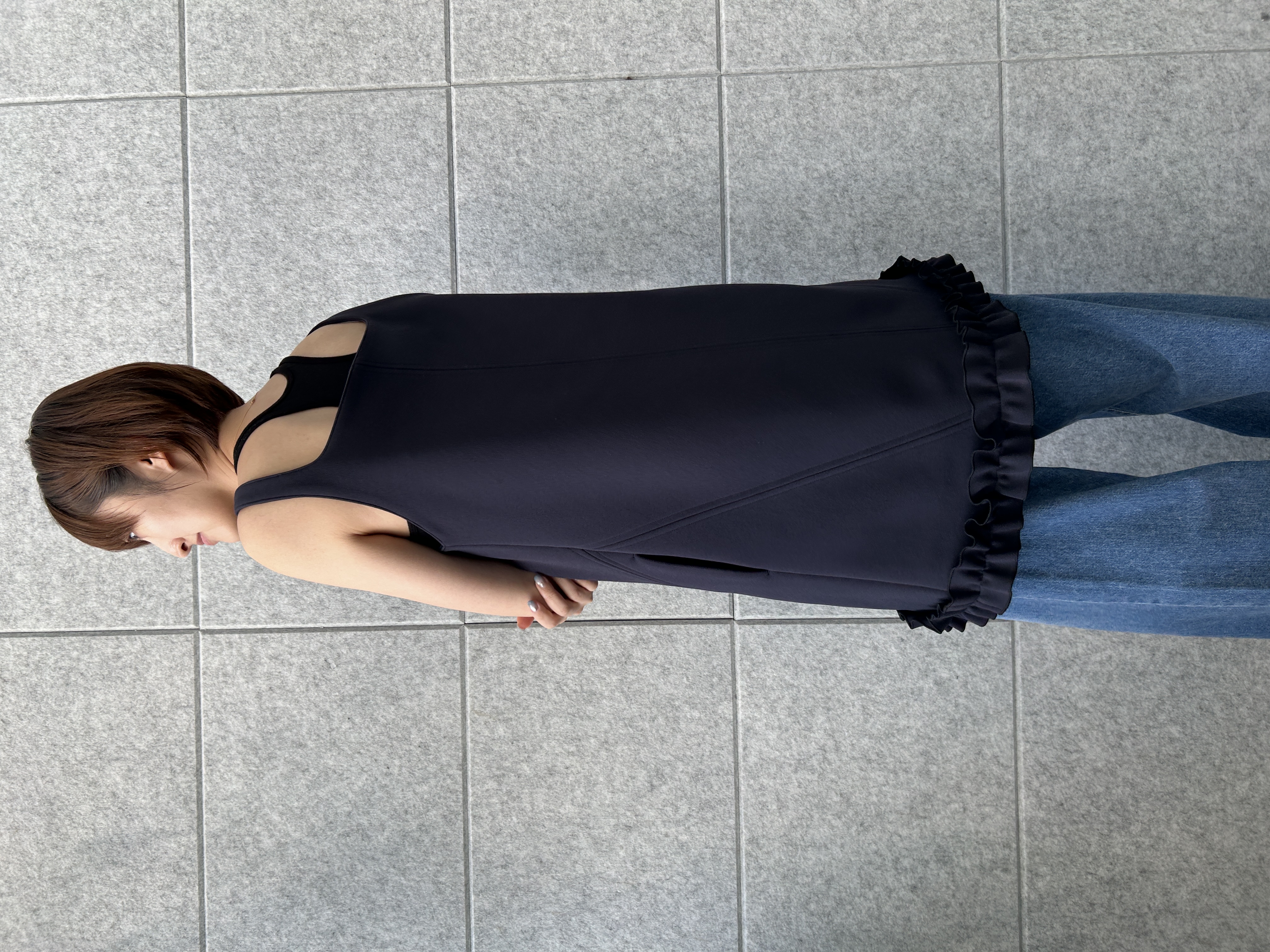 harunaさんの「CODE A｜frill mini dress」を使ったコーディネート