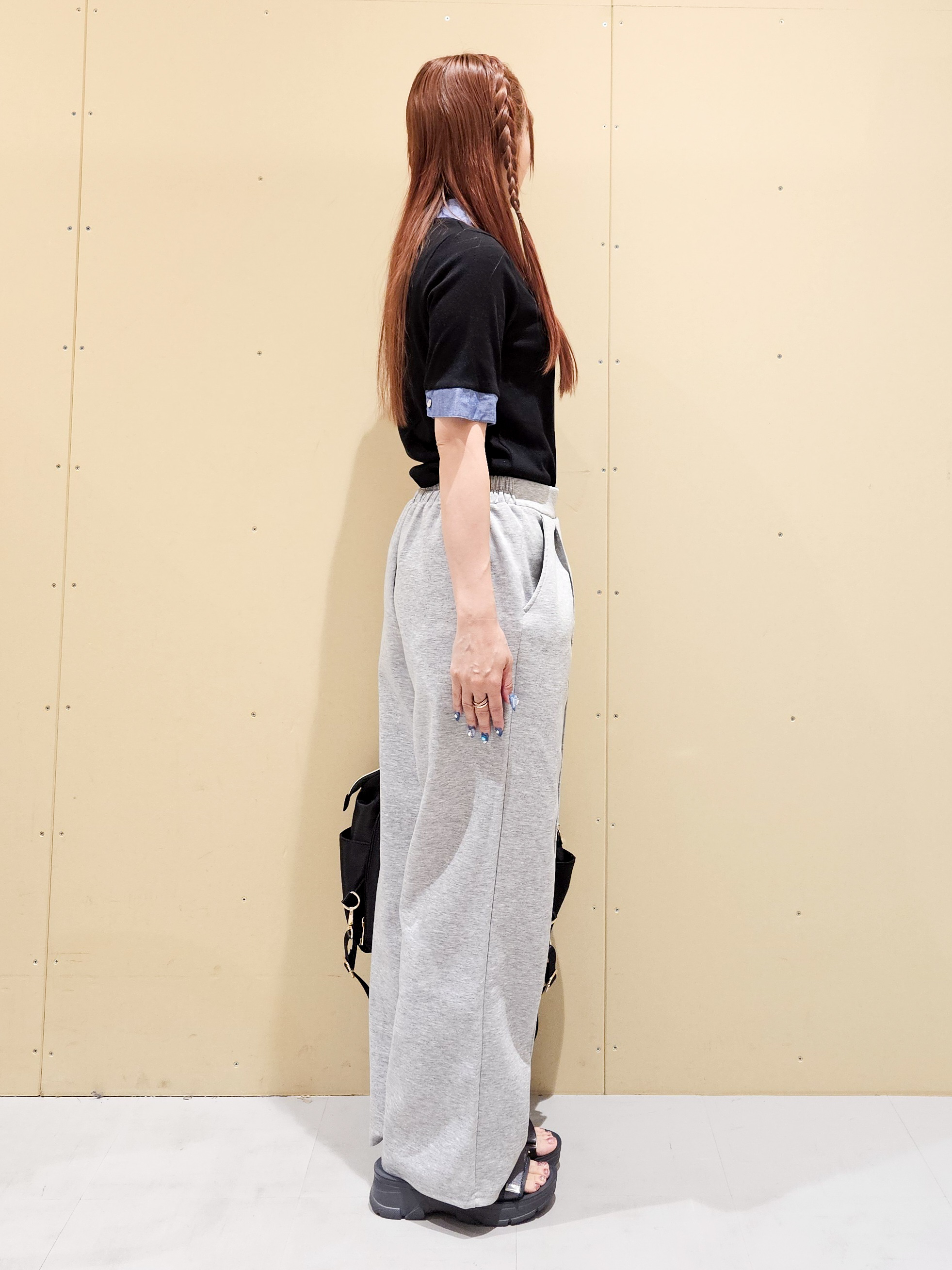 ゆゆさんの「SHOO･LA･RUE｜【洗濯機可/S-LL】シャツレイヤード風 テレコポロトップス」を使ったコーディネート