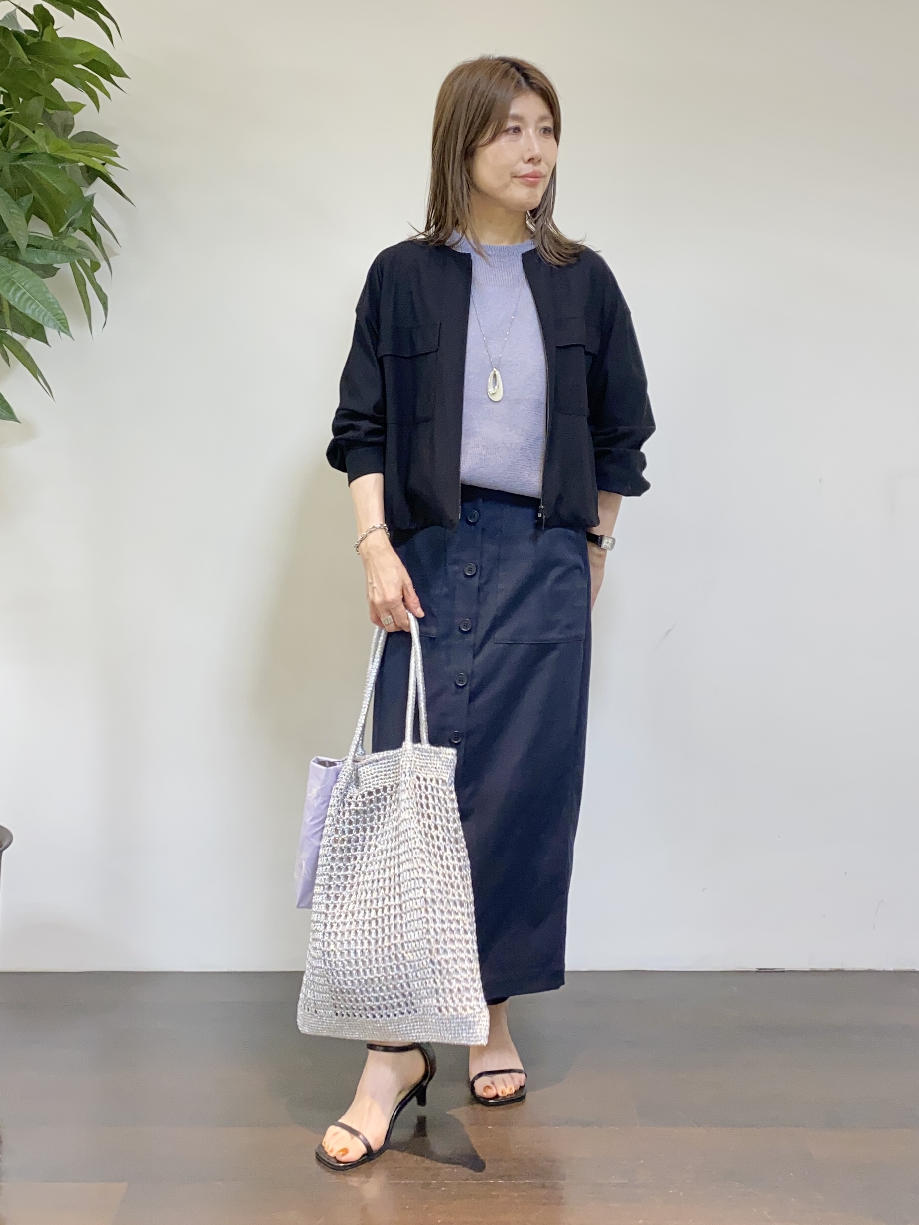 tomoさんの「UNTITLED｜【古畑星夏さん着用/洗える】シアーブルゾン」を使ったコーディネート