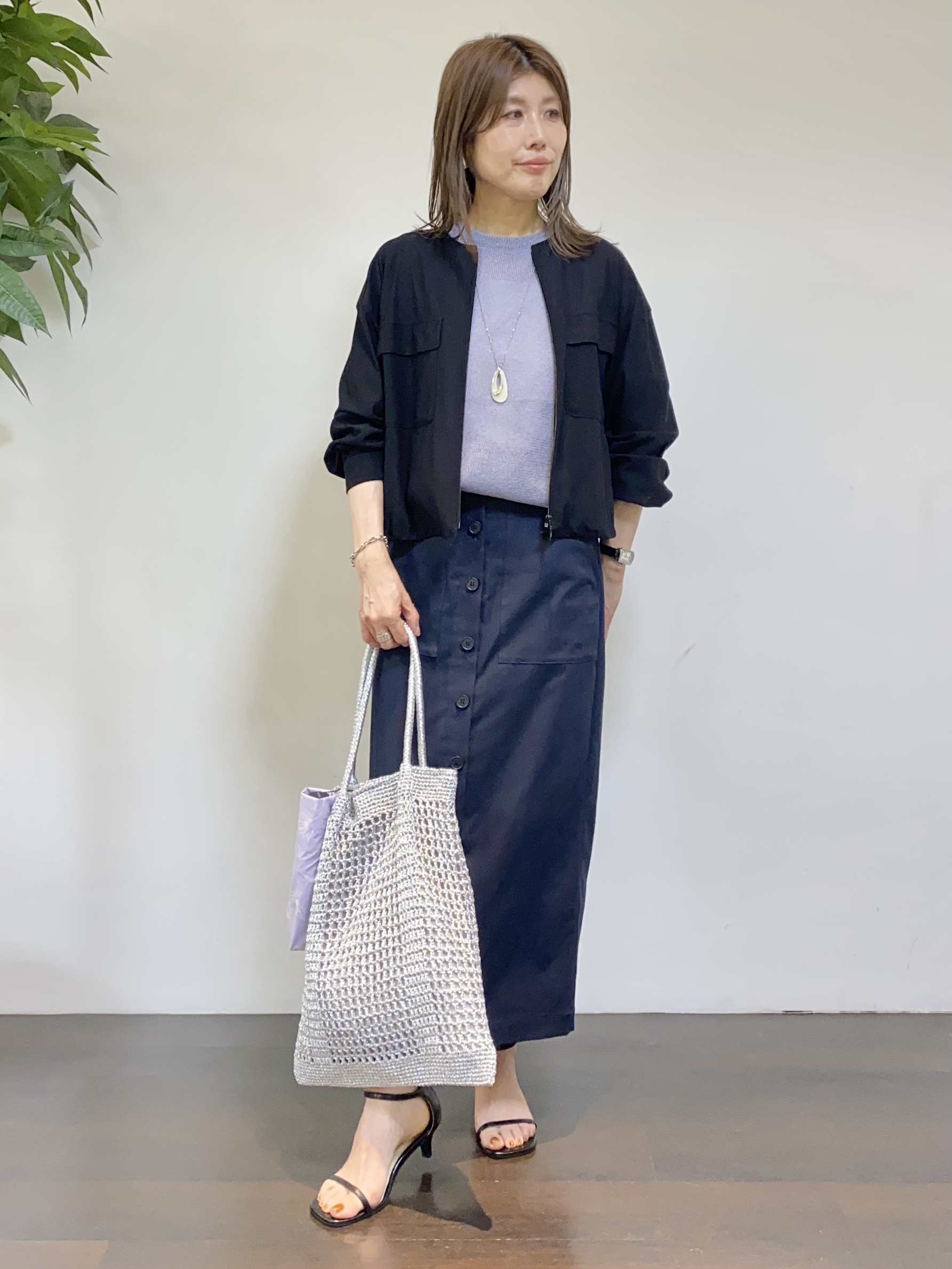 tomoさんの「UNTITLED｜【古畑星夏さん着用/洗える】シアーブルゾン」を使ったコーディネート