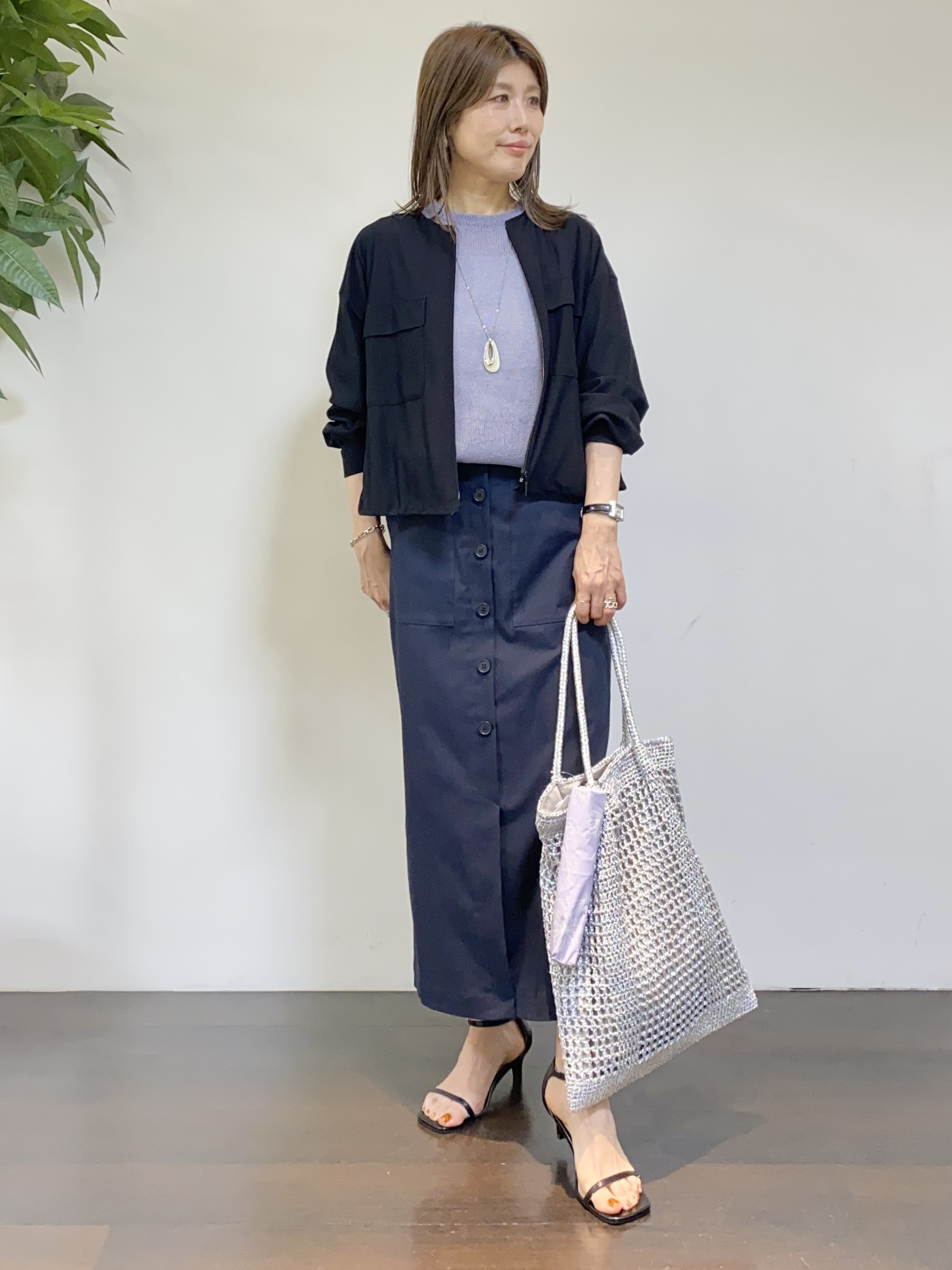 tomoさんの「UNTITLED｜【古畑星夏さん着用/洗える】シアーブルゾン」を使ったコーディネート