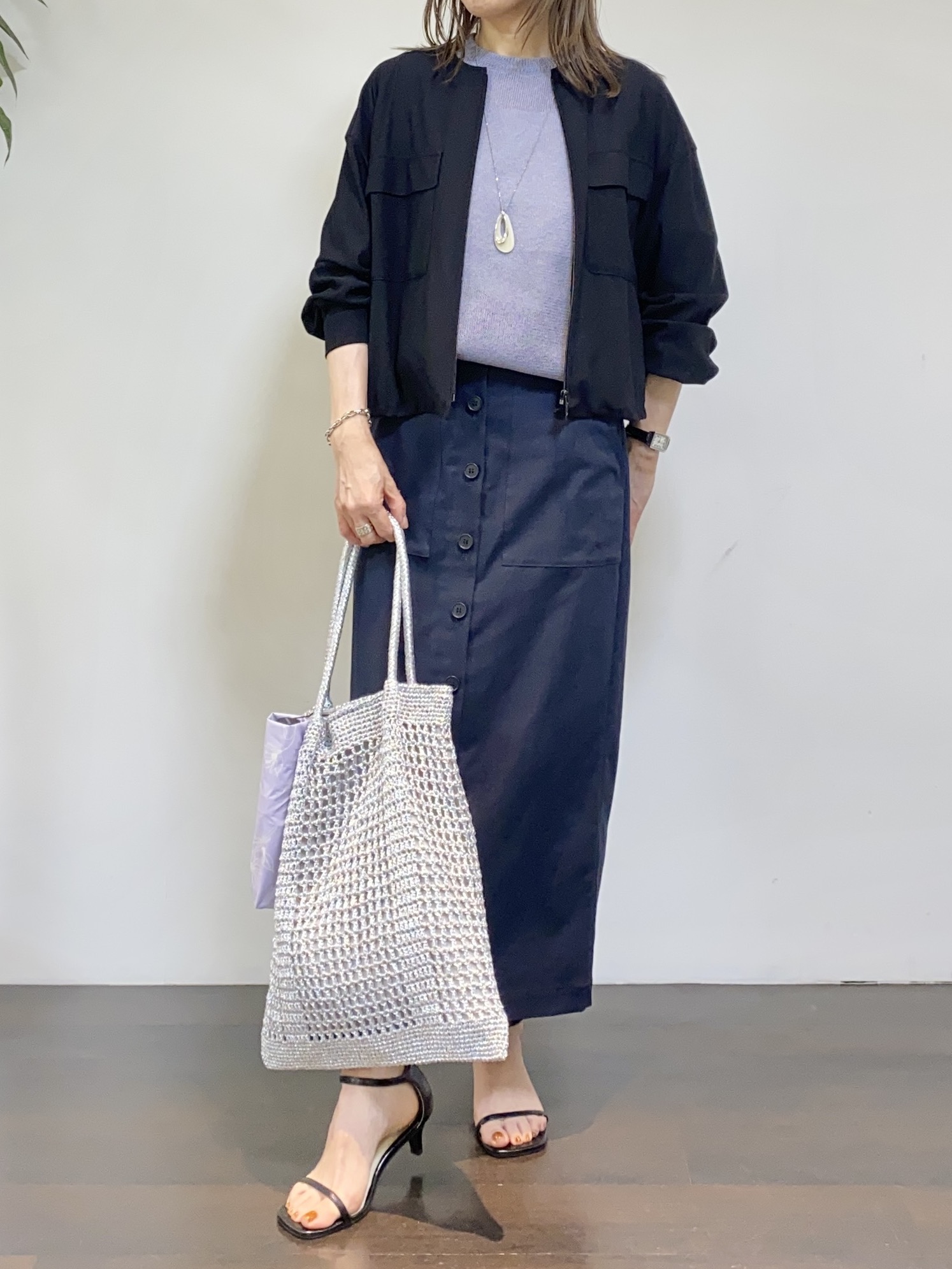 tomoさんの「UNTITLED｜【古畑星夏さん着用/洗える】シアーブルゾン」を使ったコーディネート