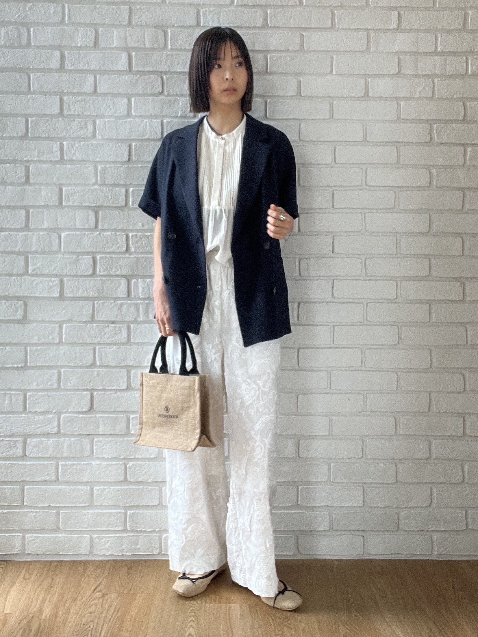 misaさんの「DRESSTERIOR｜ジュートキャンバス ミニバッグ」を使ったコーディネート
