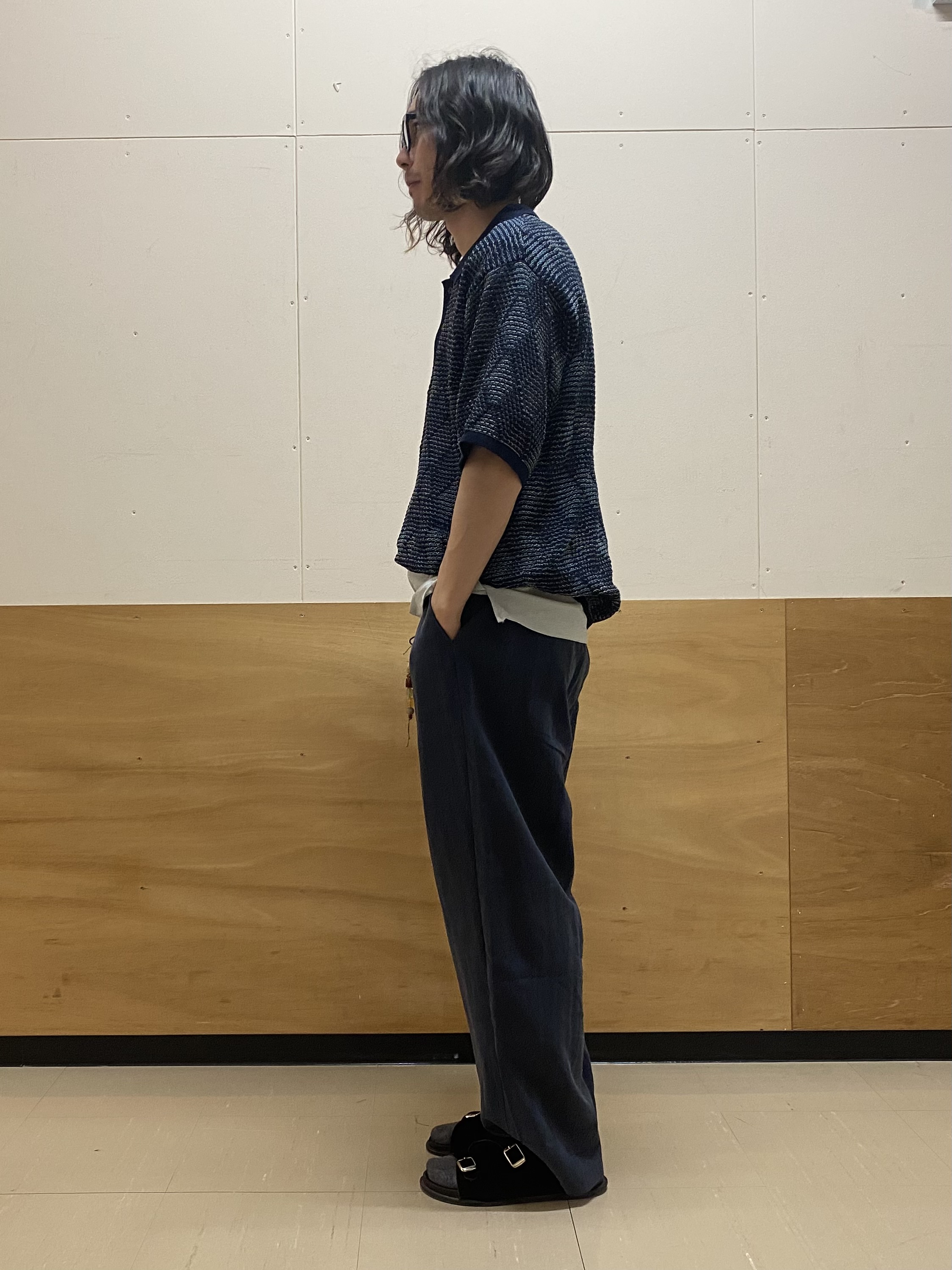 keyさんの「THE SHOP TK｜【主張しすぎない配色バランス】アーガイルメッシュポロ半袖Tシャツ 洗濯機OK」を使ったコーディネート