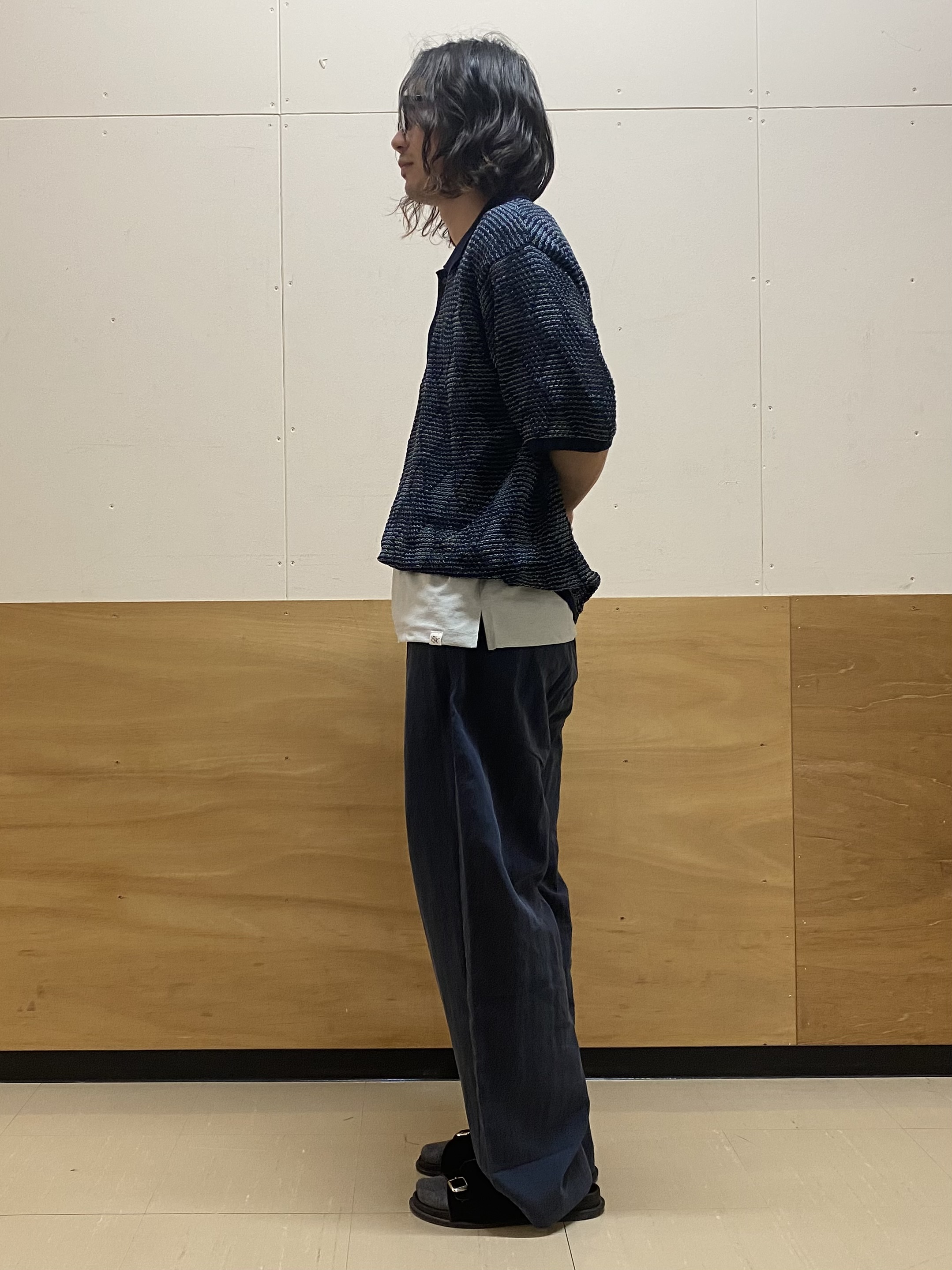 keyさんの「THE SHOP TK｜【主張しすぎない配色バランス】アーガイルメッシュポロ半袖Tシャツ 洗濯機OK」を使ったコーディネート