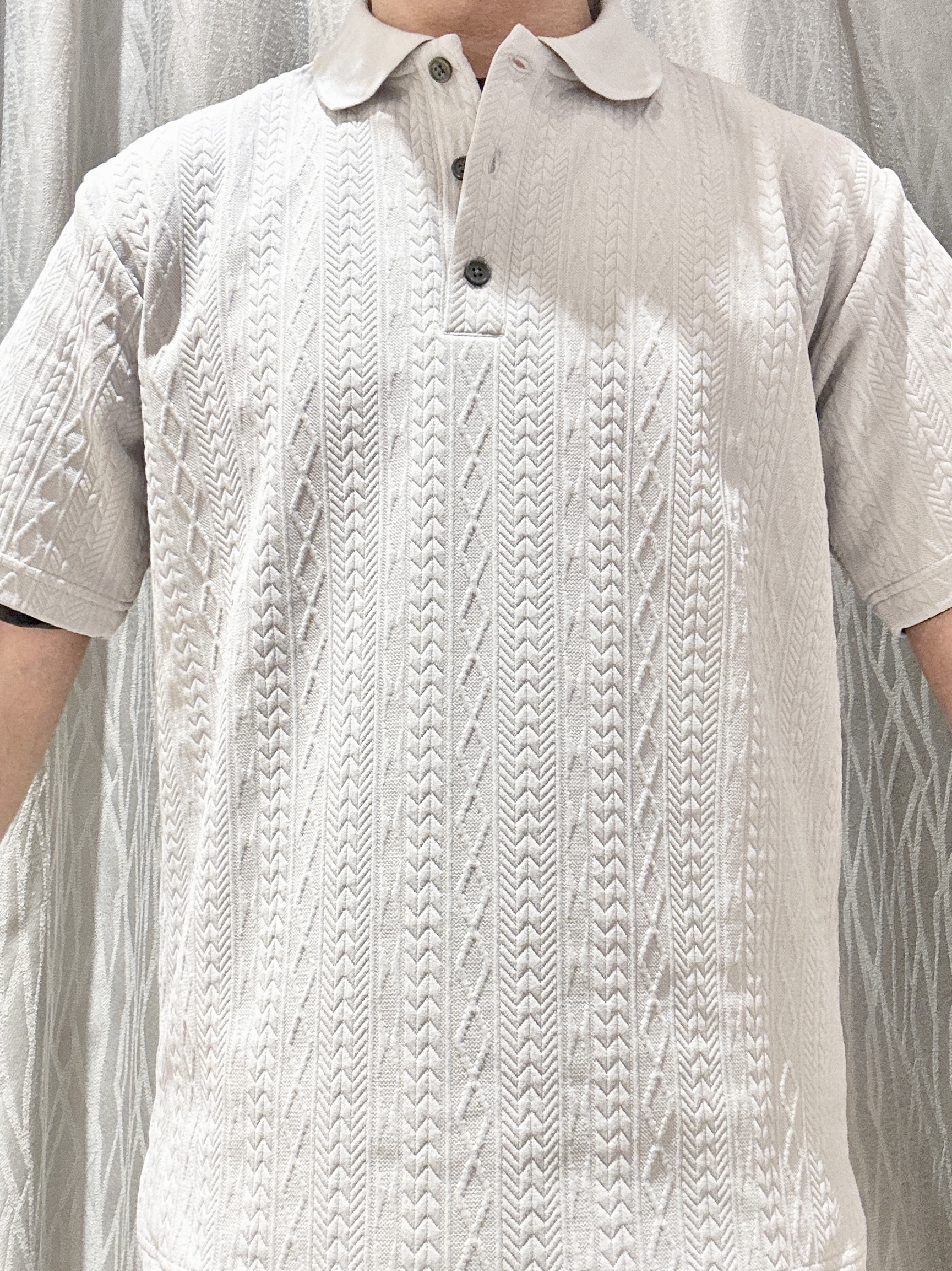 KENJI Iさんの「THE SHOP TK｜【シンプルすぎない大人の表情】ケーブルフクレポロシャツ 吸水速乾/UVケア/洗濯機OK」を使ったコーディネート