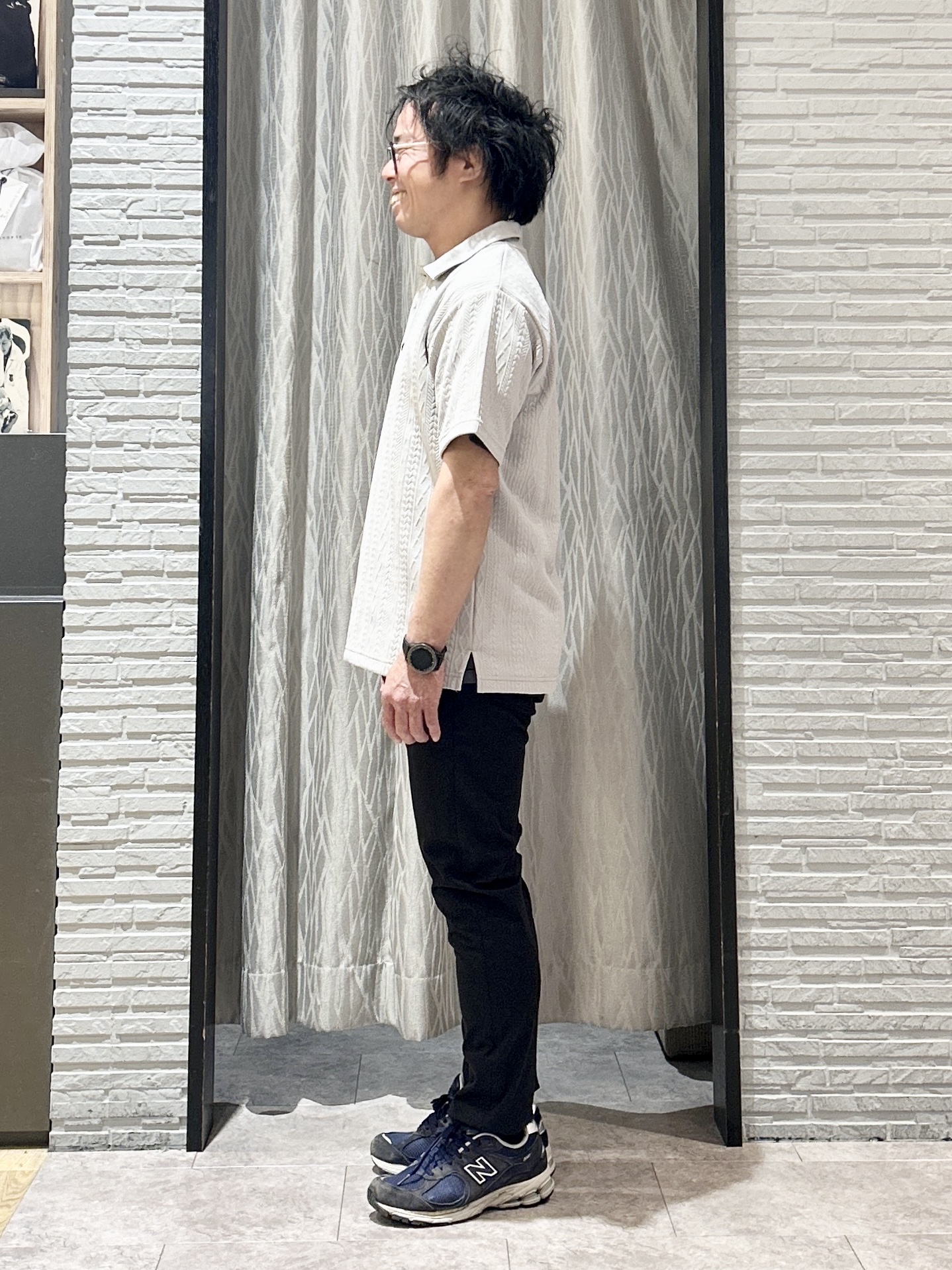 KENJI Iさんの「THE SHOP TK｜【シンプルすぎない大人の表情】ケーブルフクレポロシャツ 吸水速乾/UVケア/洗濯機OK」を使ったコーディネート
