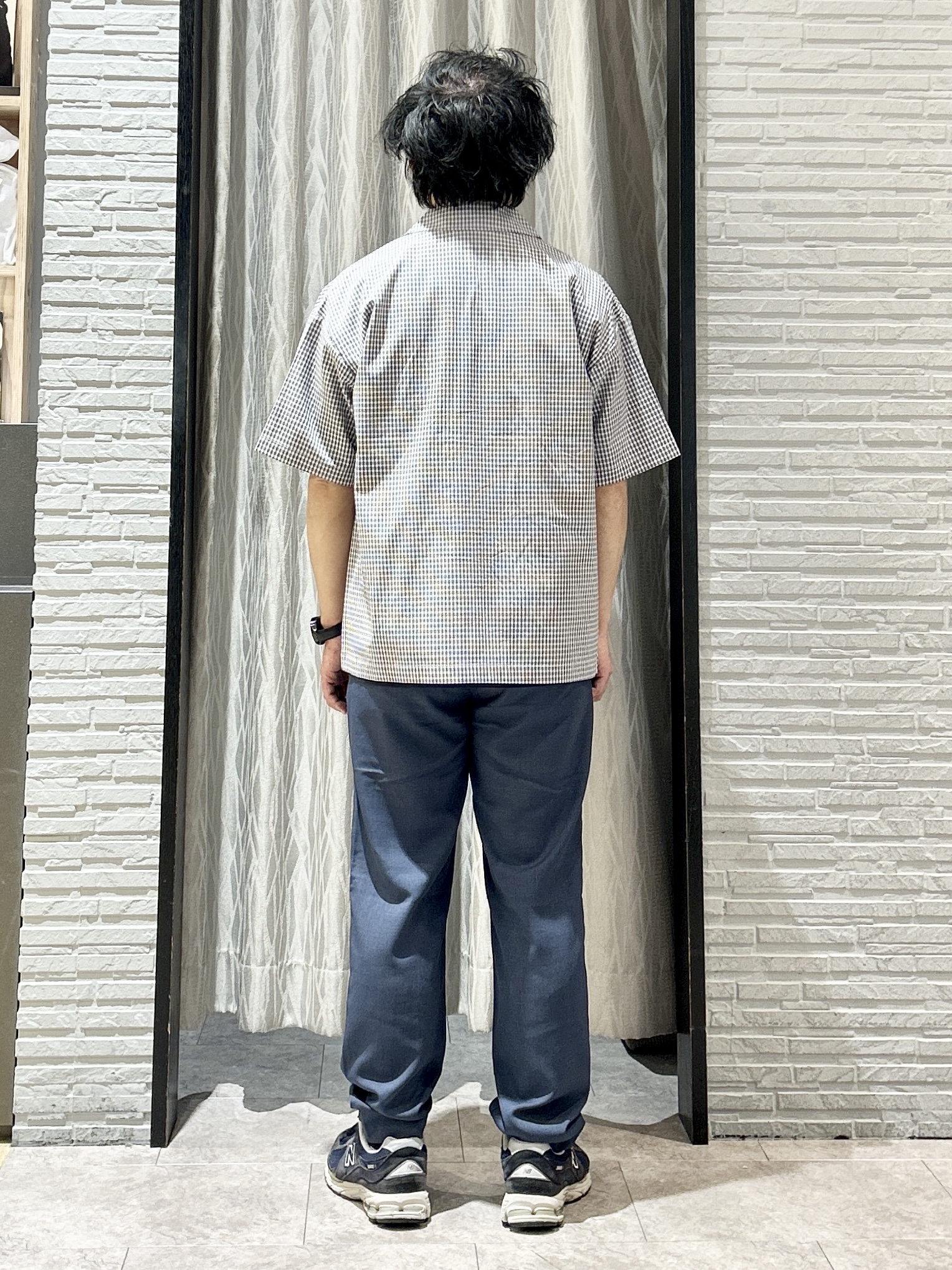 KENJI Iさんの「THE SHOP TK｜半袖チェックジップシャツ 洗濯機OK」を使ったコーディネート