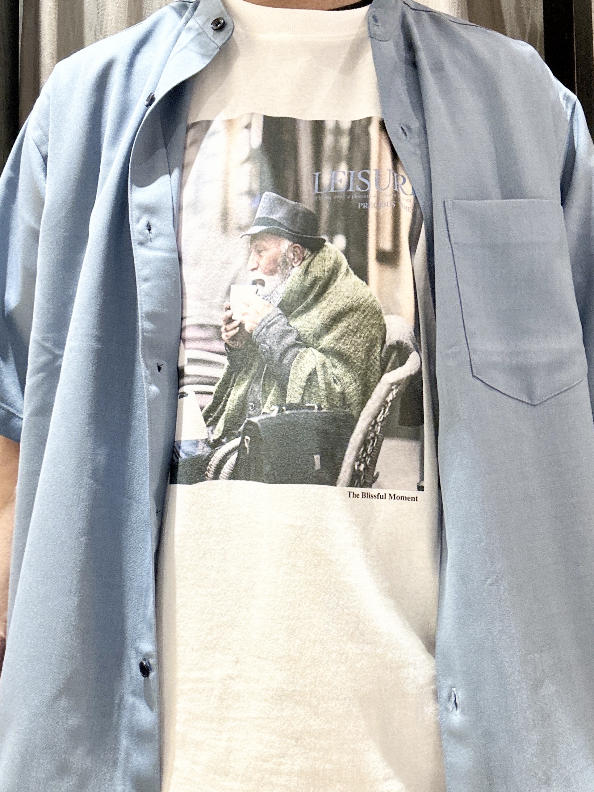 KENJI Iさんの「THE SHOP TK｜LITE TEX バンドカラー半袖シャツ 接触冷感/吸水速乾/UVカット/アンチピリング/イージーケ」を使ったコーディネート