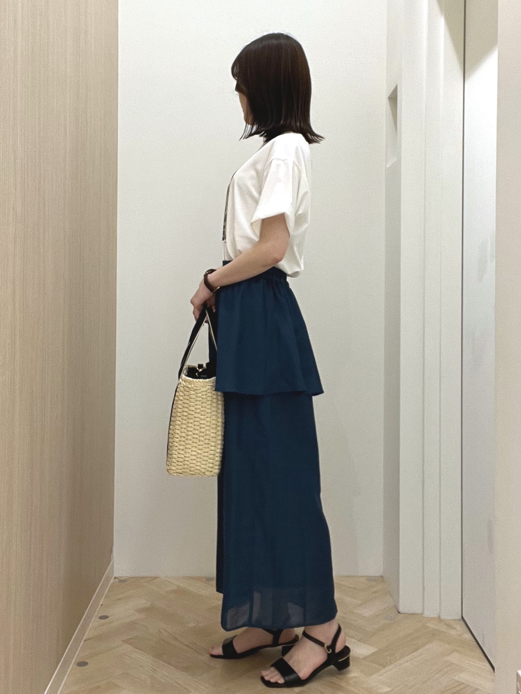  おまつさんの「grove｜【UVカット/接触冷感】プリントアソート5分袖Tシャツ」を使ったコーディネート