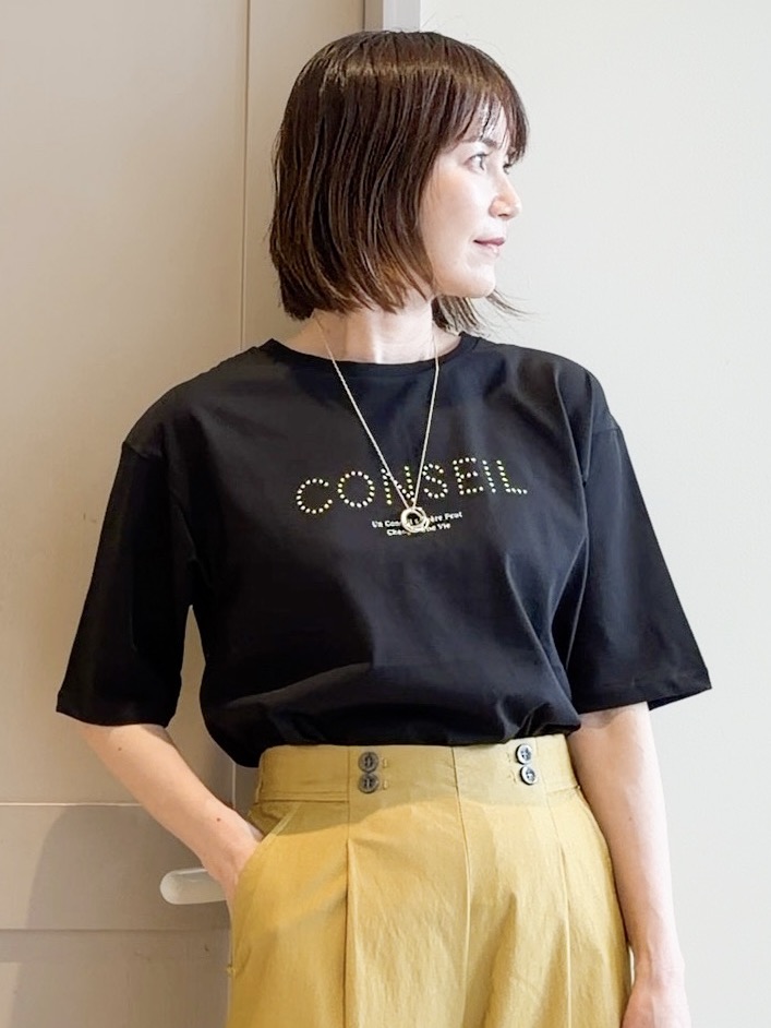 yamakoさんの「grove｜【UVカット/接触冷感】プリントアソート5分袖Tシャツ」を使ったコーディネート