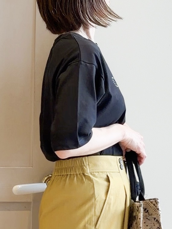 yamakoさんの「grove｜【UVカット/接触冷感】プリントアソート5分袖Tシャツ」を使ったコーディネート