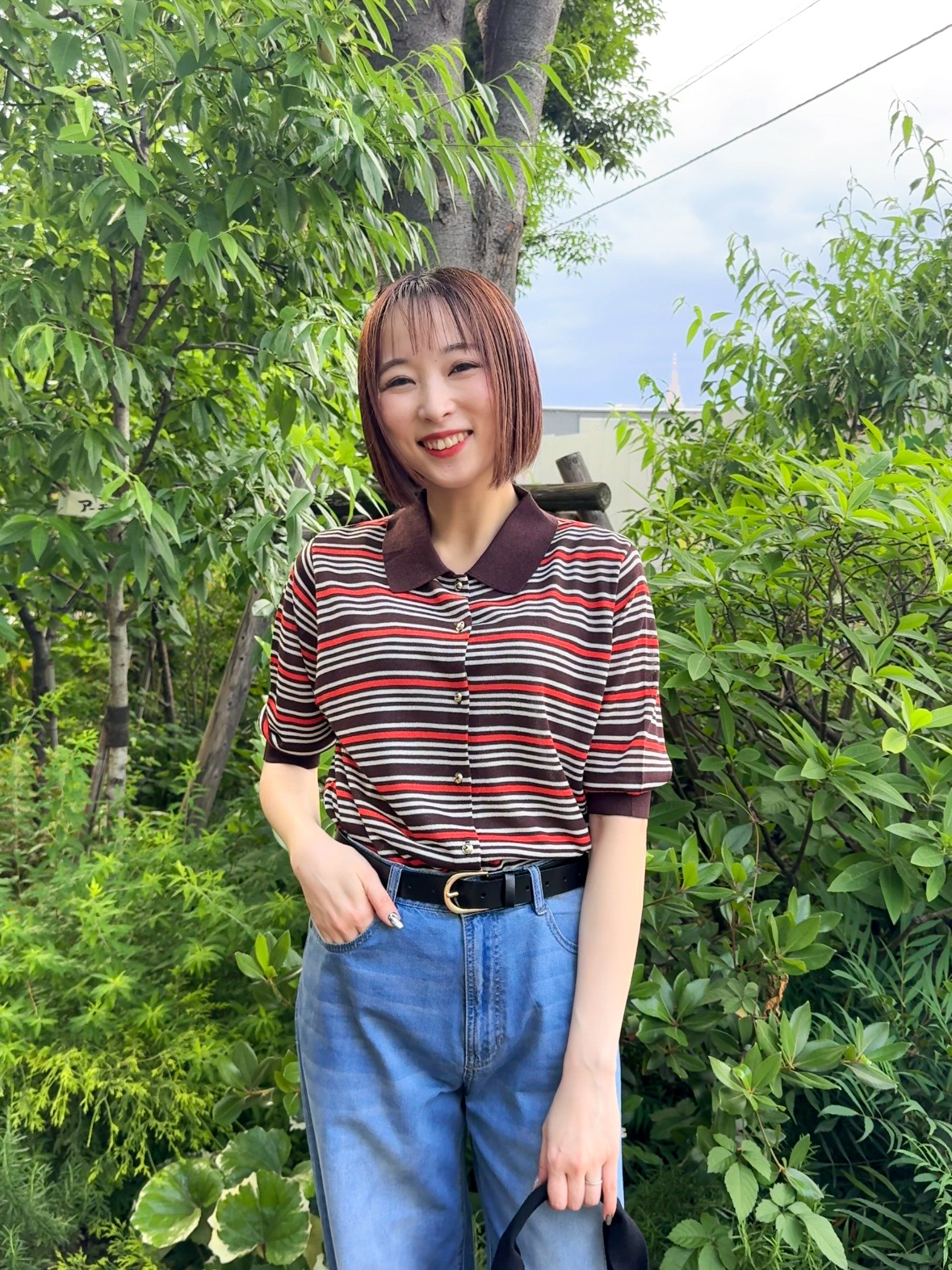 𝐜𝐡𝐢𝐤𝐚さんの「SHOO･LA･RUE｜【S-LL/洗濯機可】ほんのりシアーの襟付きニットカーディガン」を使ったコーディネート