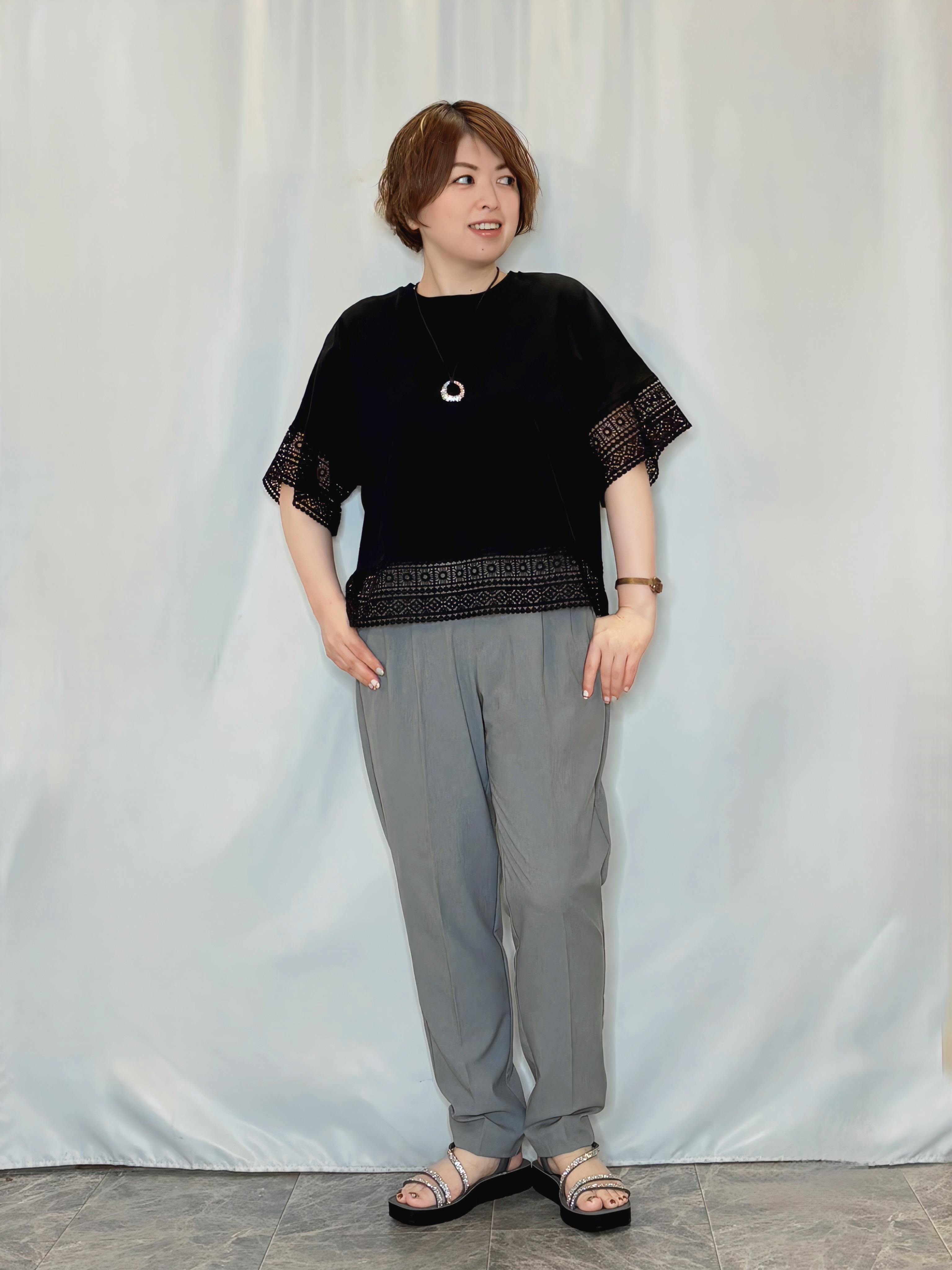 たみさんの「SHOO･LA･RUE｜【ひんやり/UV/S-LL】着ごこちなめらか カノコ編みカーディガン」を使ったコーディネート
