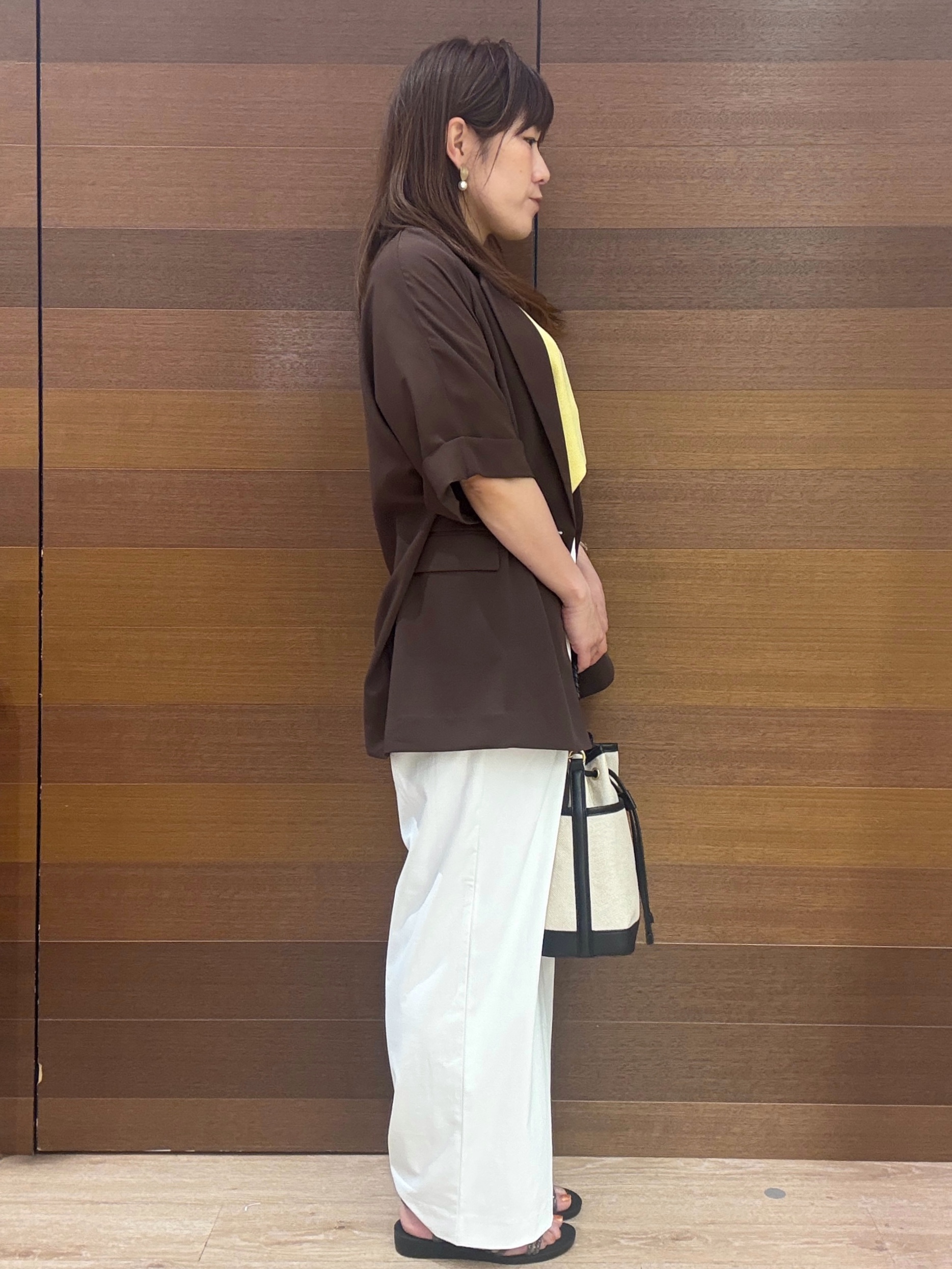 maichiさんの「OPAQUE.CLIP｜【接触冷感／吸水速乾／防シワ】リネンライクテーラードジャケット《洗濯機OK》」を使ったコーディネート