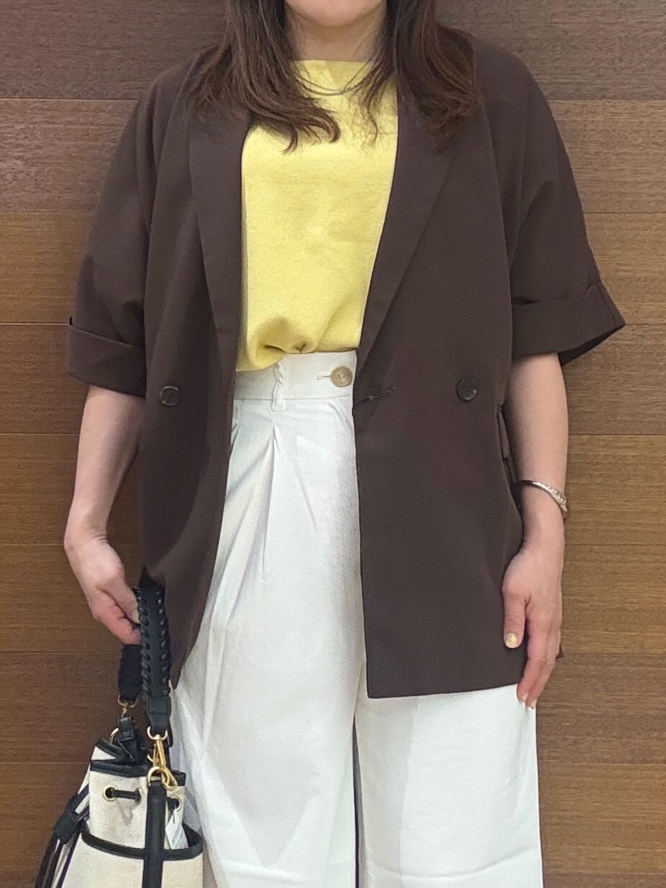 maichiさんの「OPAQUE.CLIP｜【接触冷感／吸水速乾／防シワ】リネンライクテーラードジャケット《洗濯機OK》」を使ったコーディネート