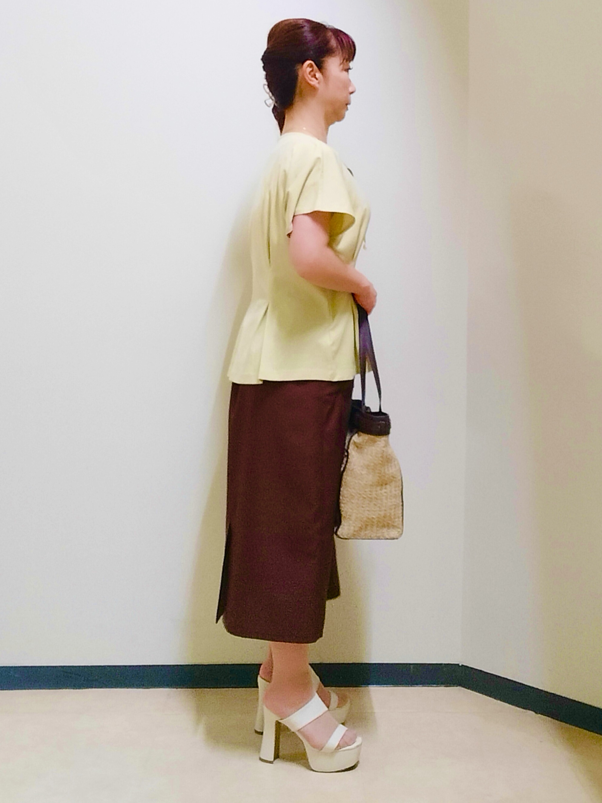 花さんの「Reflect｜【UVカット／接触冷感／吸水速乾】タックデザインフレアトップス」を使ったコーディネート