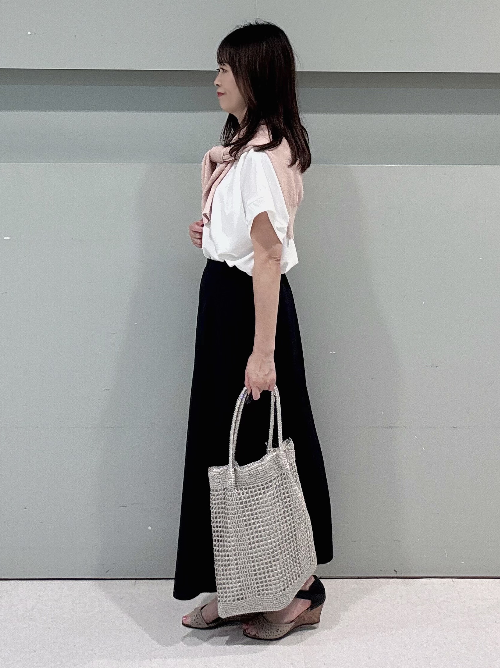 makiさんの「UNTITLED｜【アンサンブル可】ラメ混クルーネックカーディガン」を使ったコーディネート